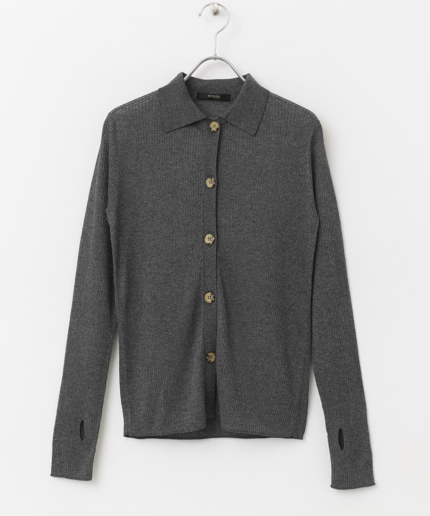 シアーリブポロニット gray FREE