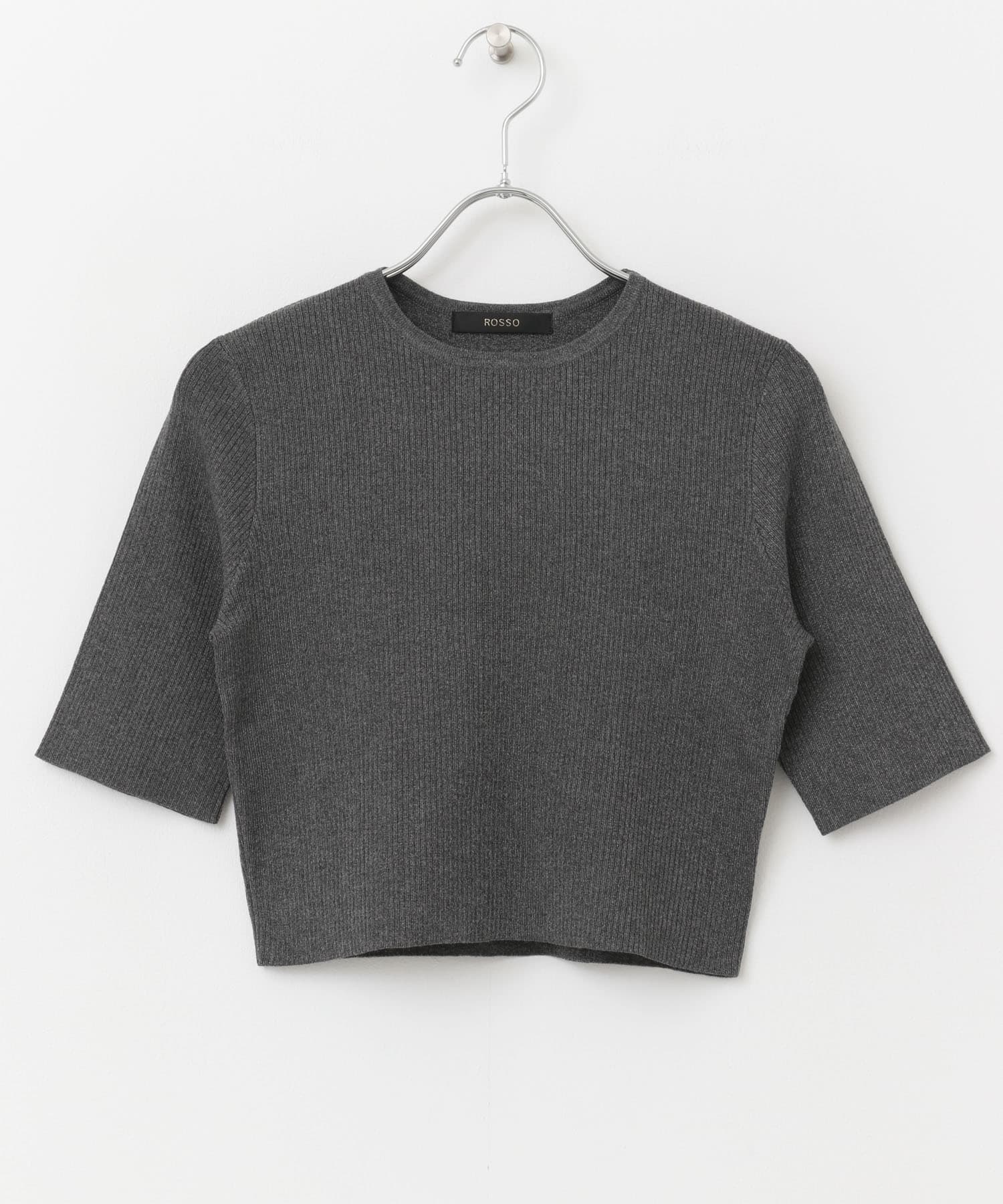クロップドリブニット gray FREE