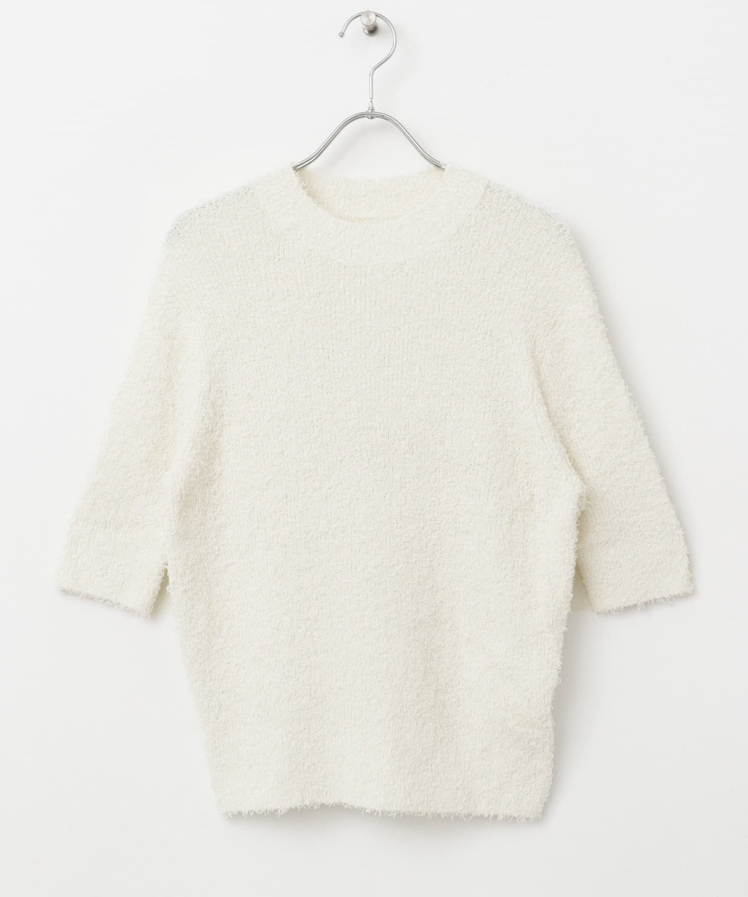 コットンシャギーハイネックプルオーバー WHITE FREE