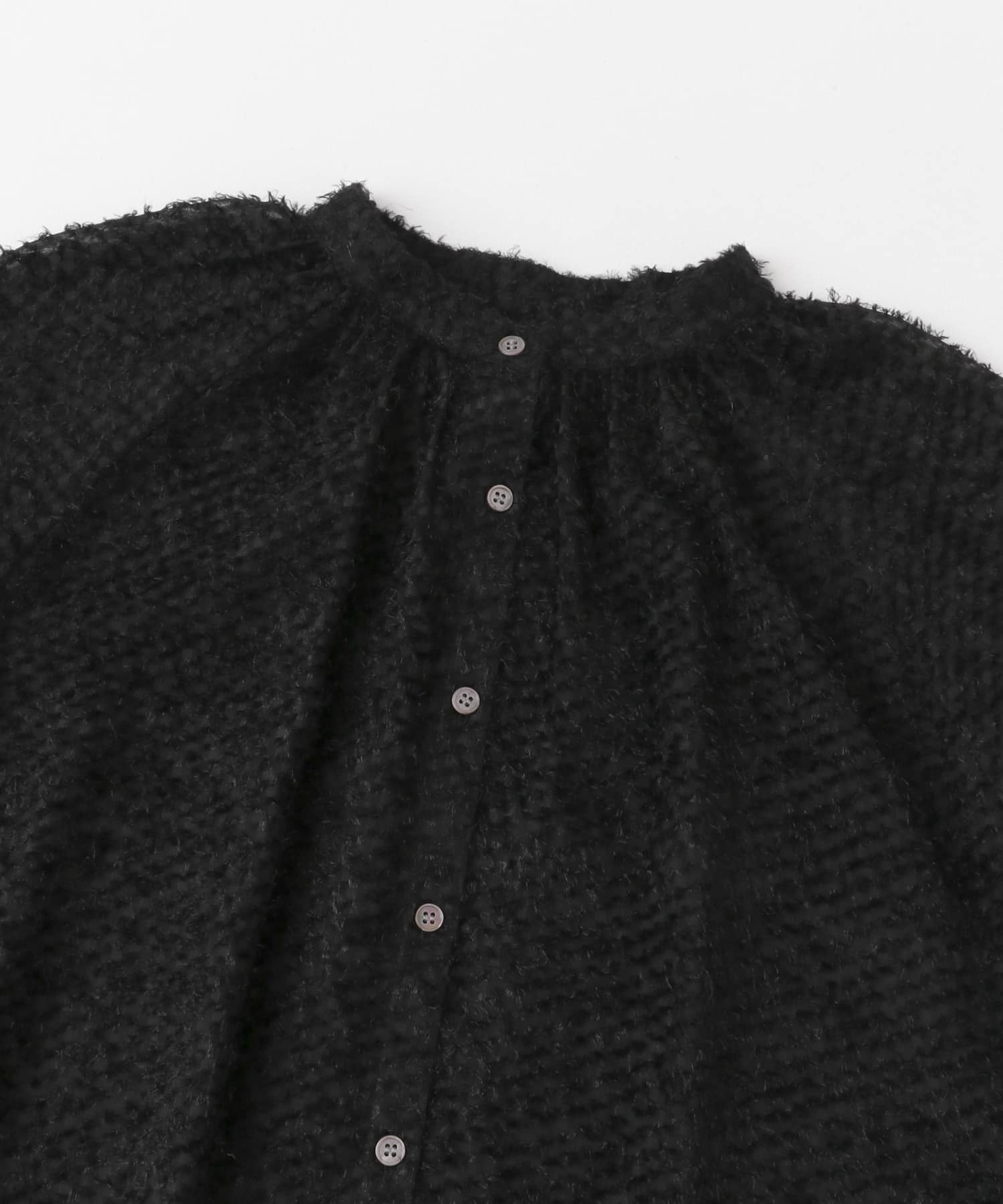 チンツシアーギャザーブラウス BLACK FREE