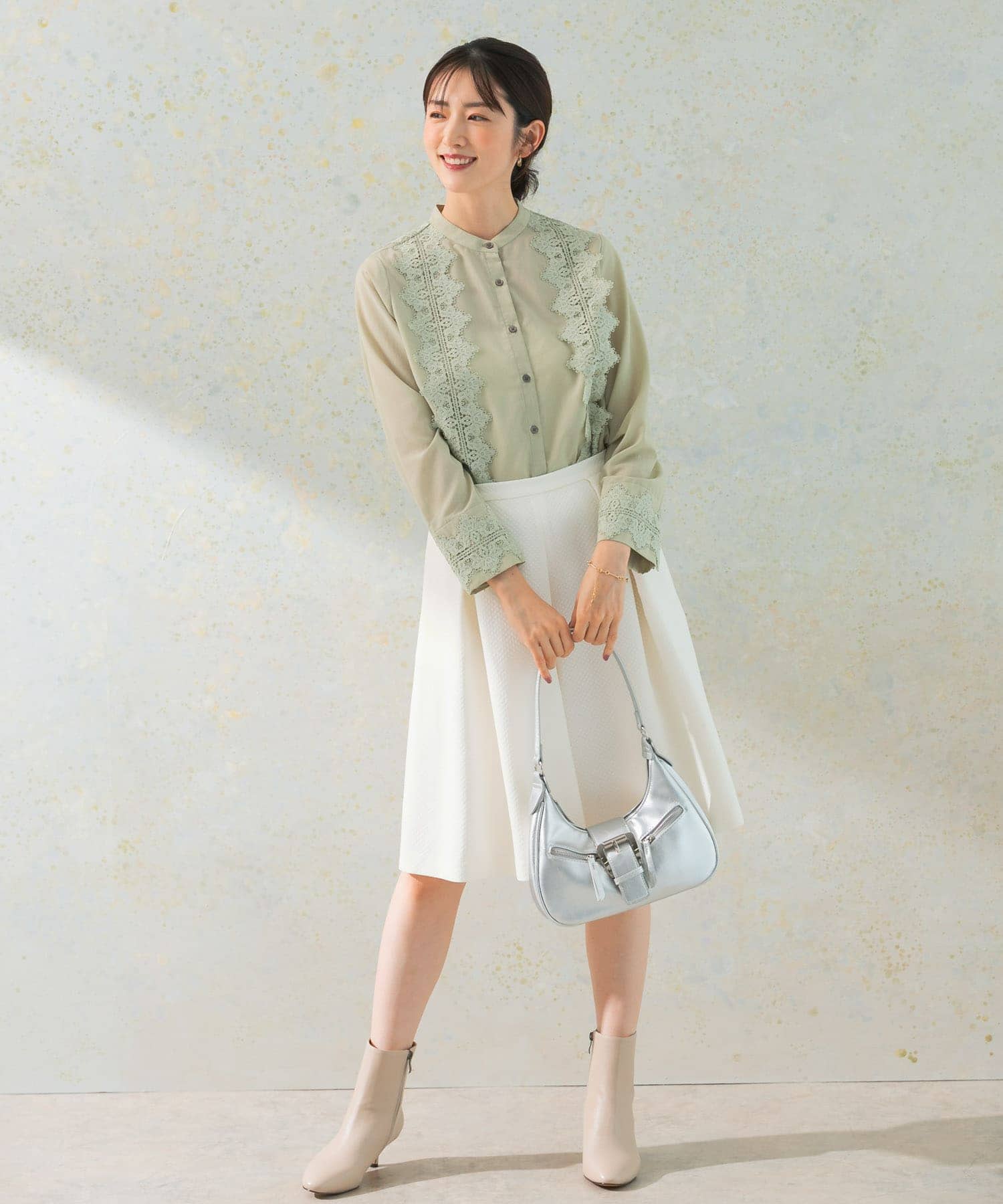 ジャガードドレスパンツ WHITE 36