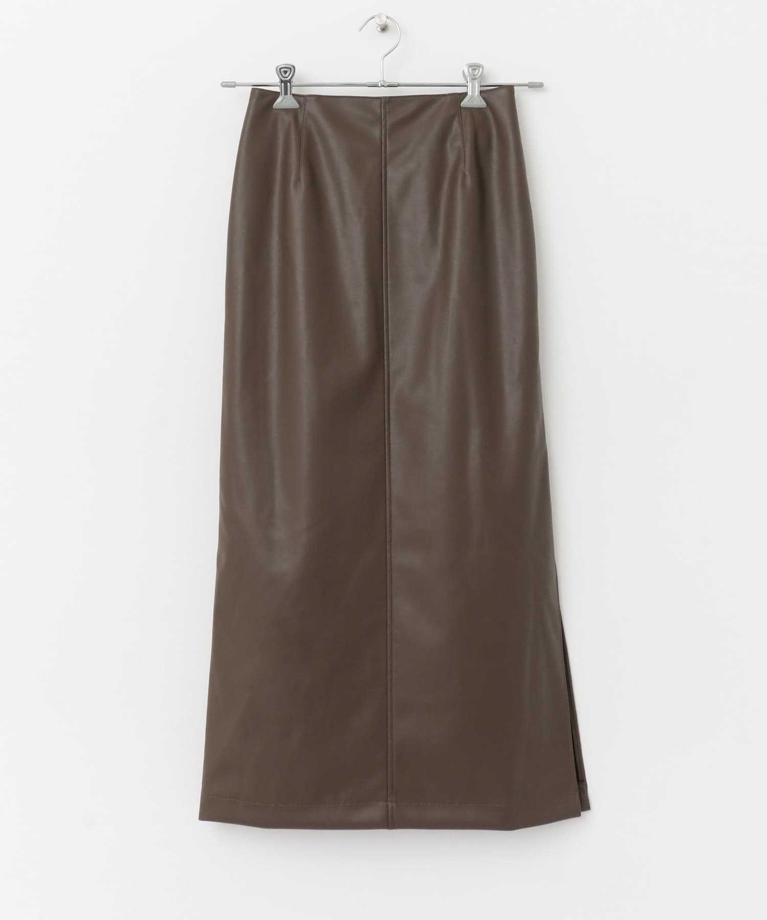 フェイクレザースカート brown 36