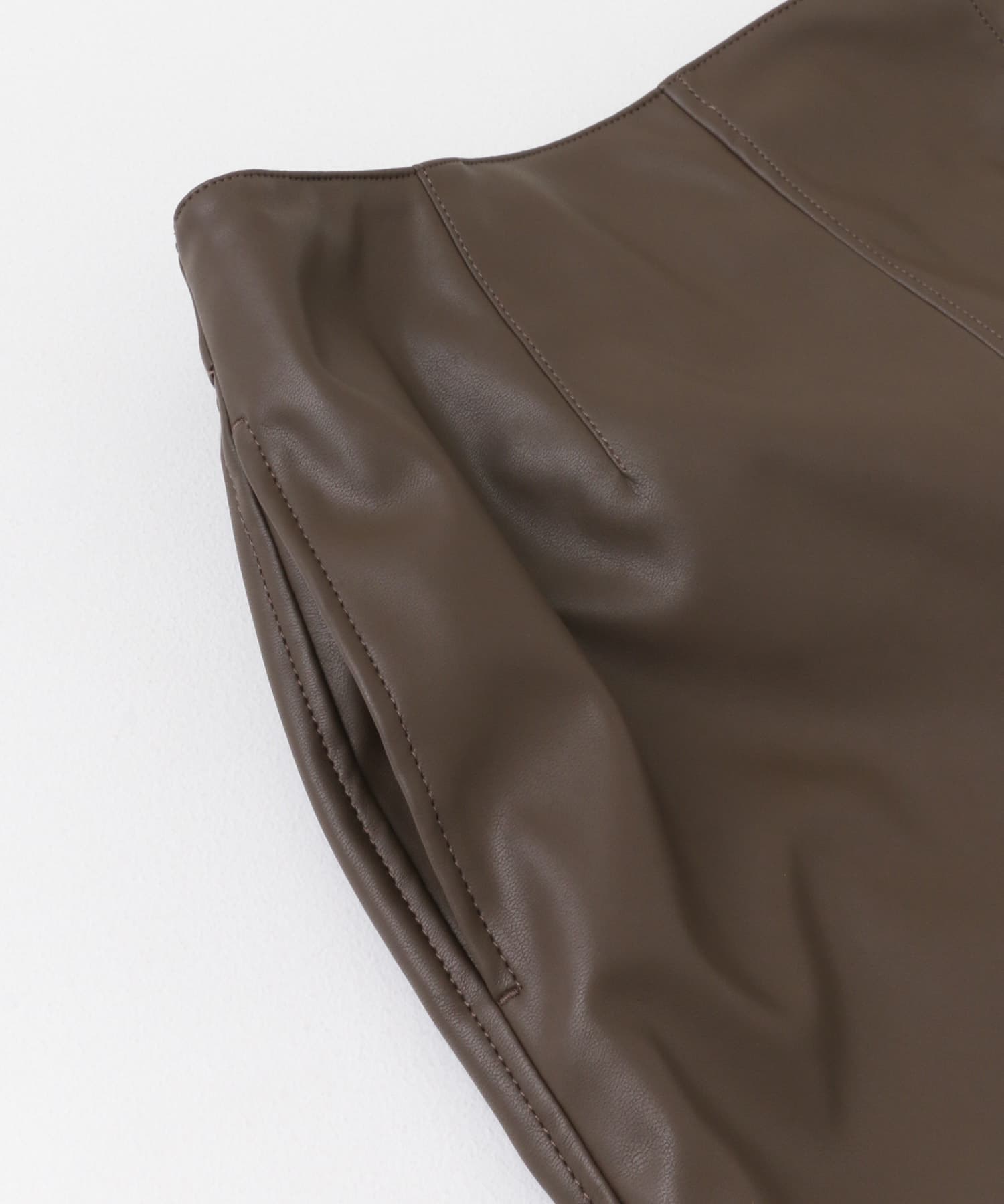 フェイクレザースカート brown 36