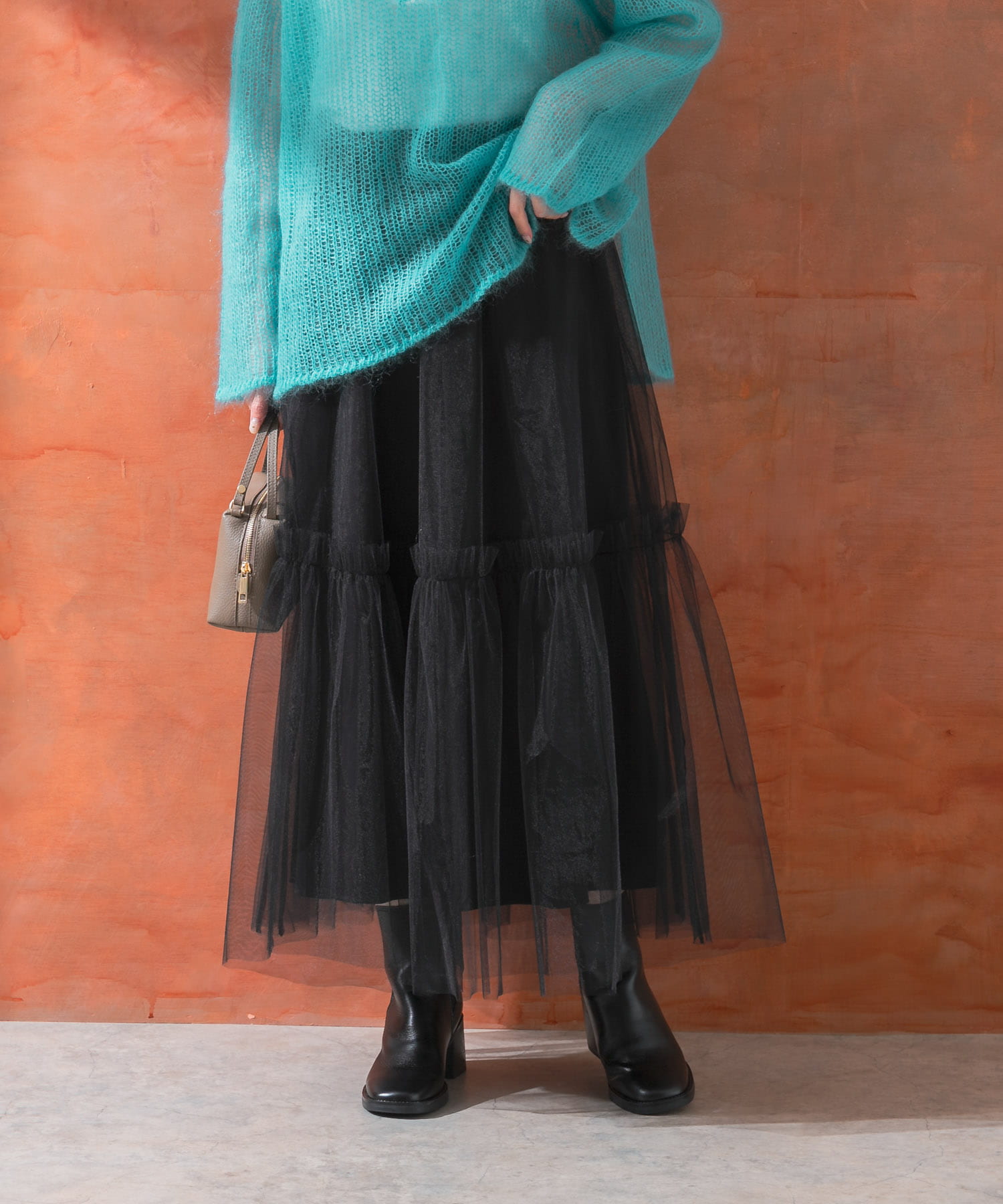 未使用 Rene チュールスカート 新色追加］シアーレイヤードチュールスカート