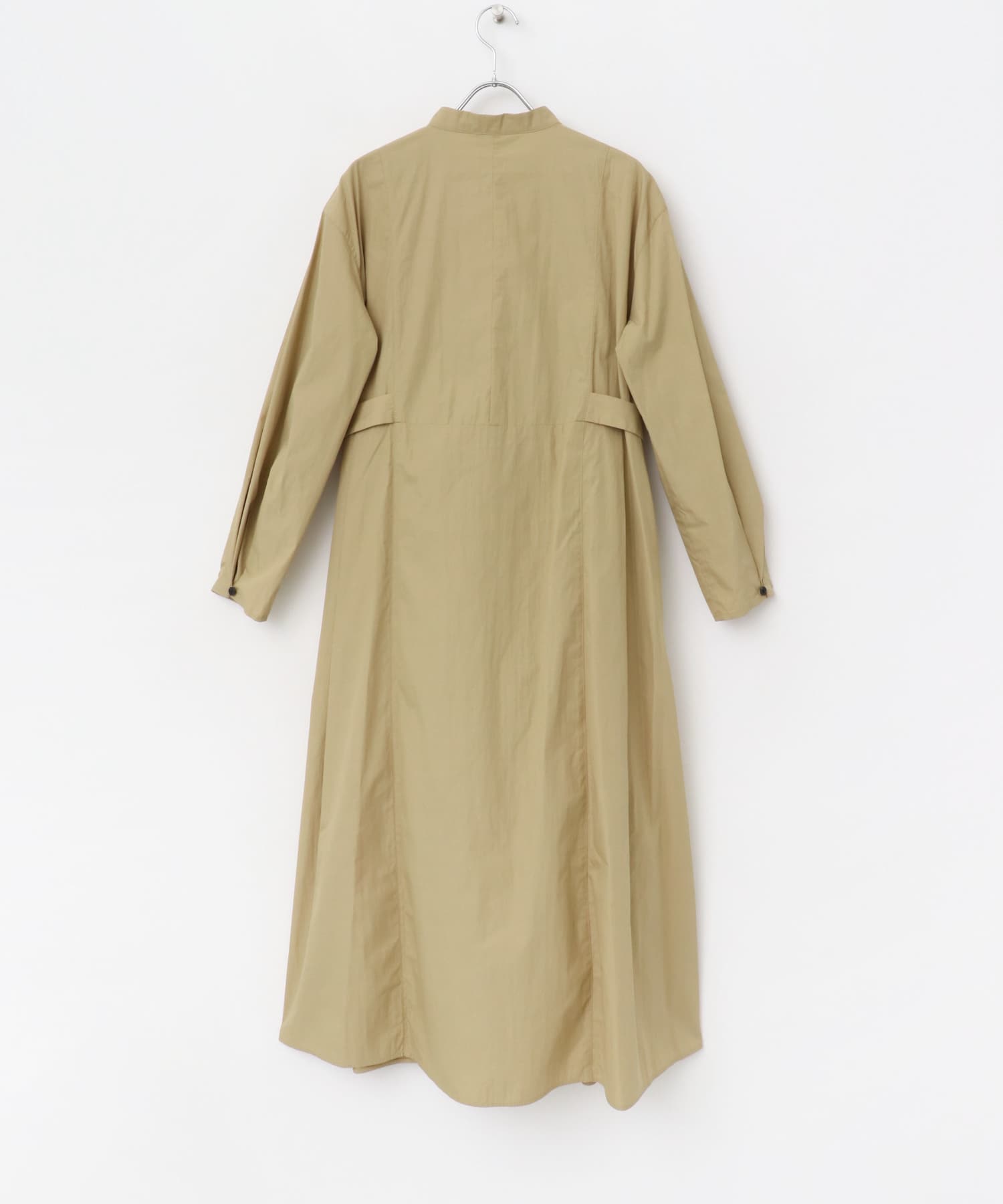 ハイネックサイドベルトシャツワンピース BEIGE FREE