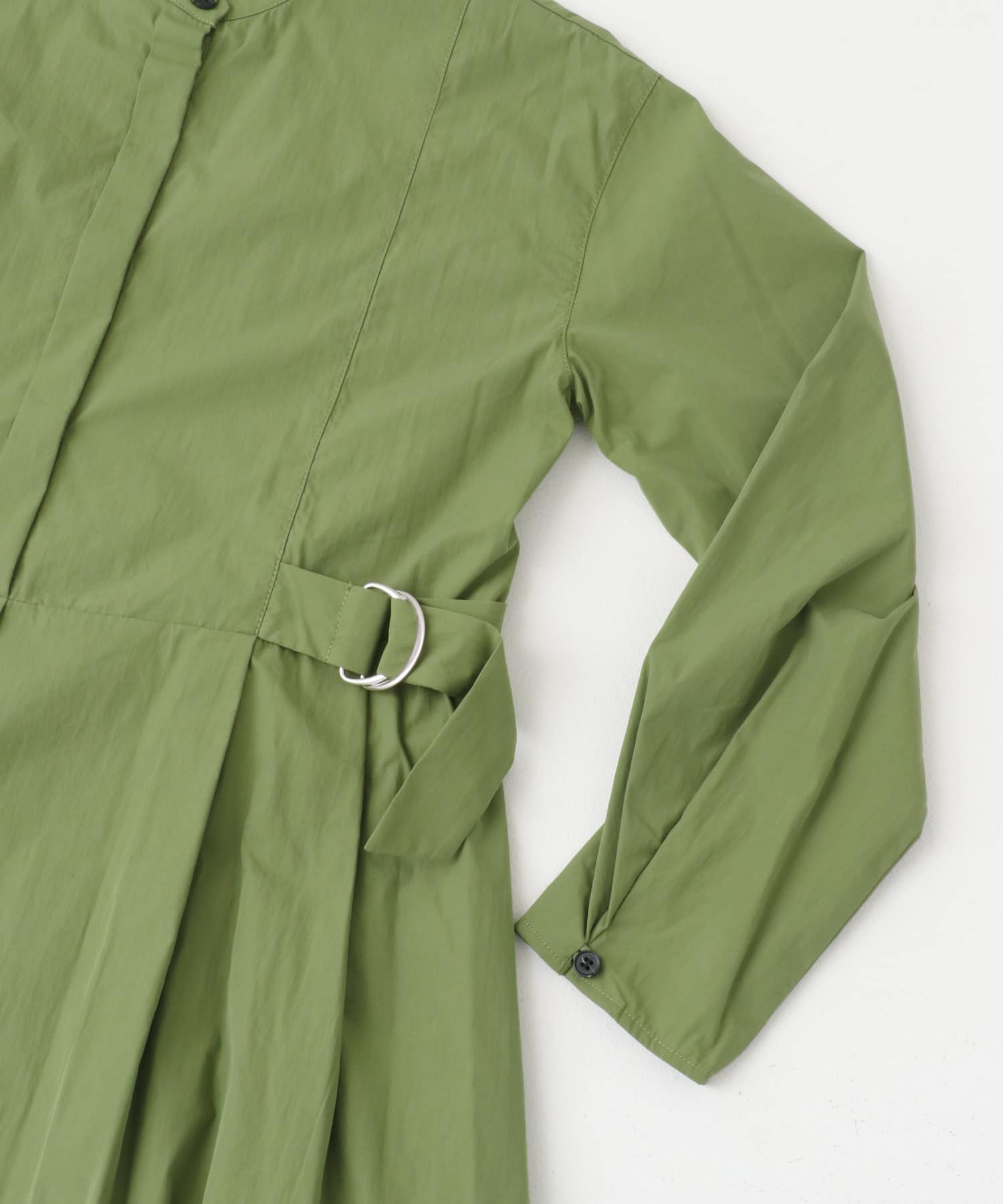 ハイネックサイドベルトシャツワンピース KHAKI FREE