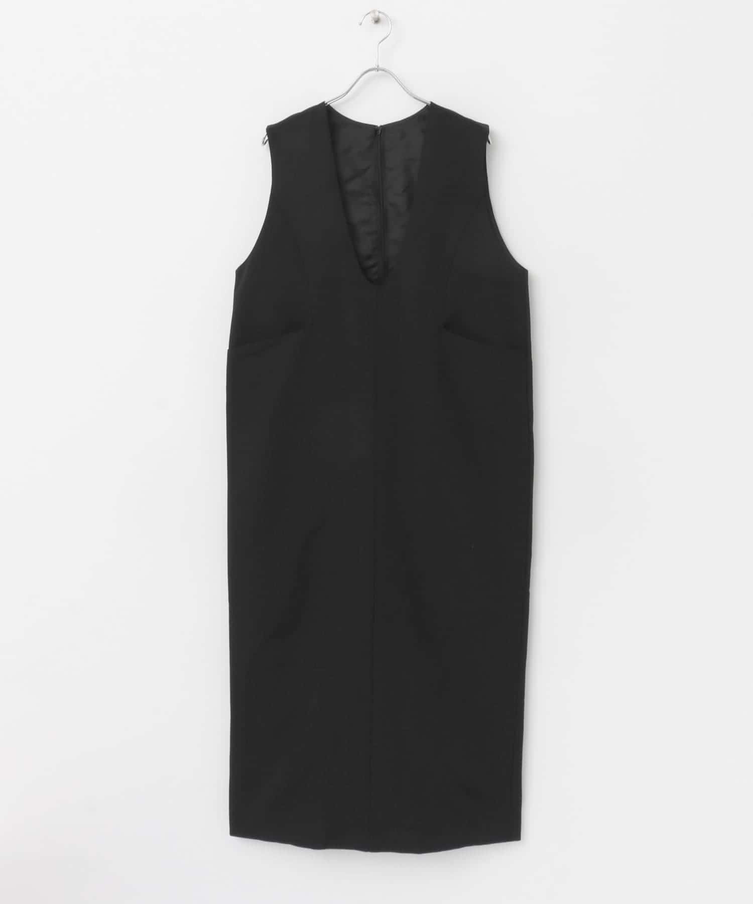 Uネックフォルムジャンパーワンピース BLACK FREE