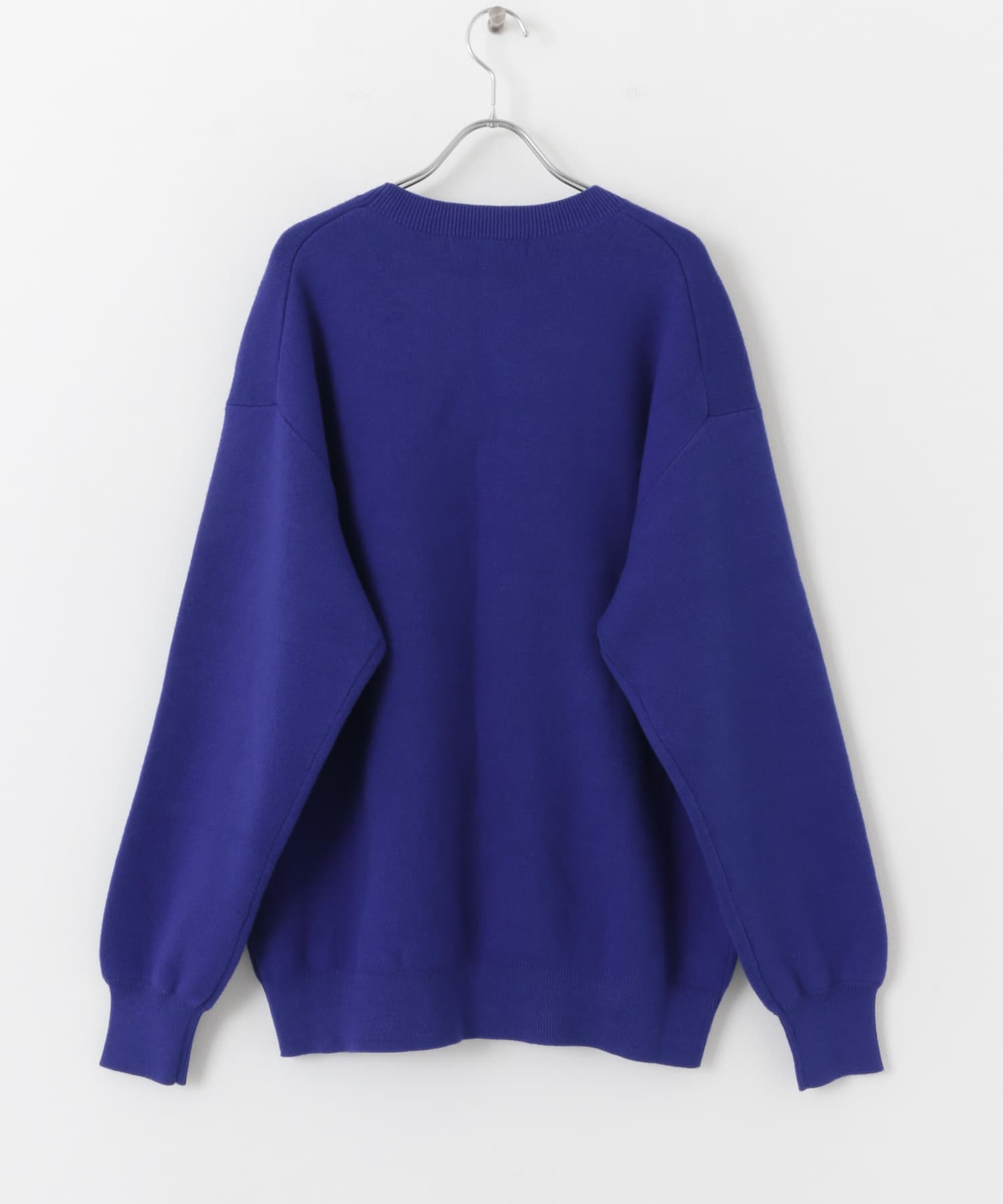 『一部WEB限定カラー』綿カシミヤワイドフィットクルーネックニット BLUE M