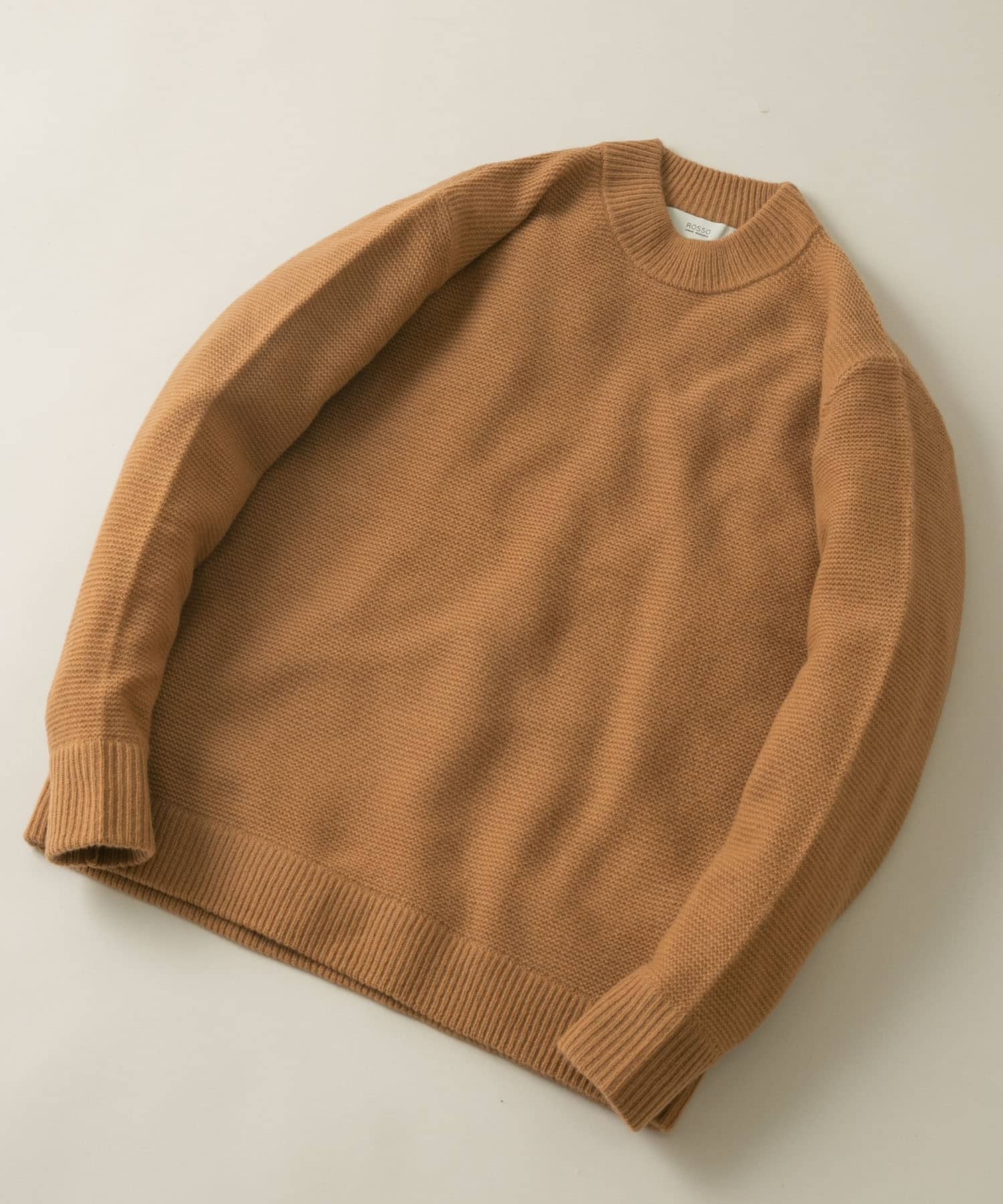 『XLサイズあり』ハミルトンウールガーター編みモックネックプルオーバー L.BROWN S