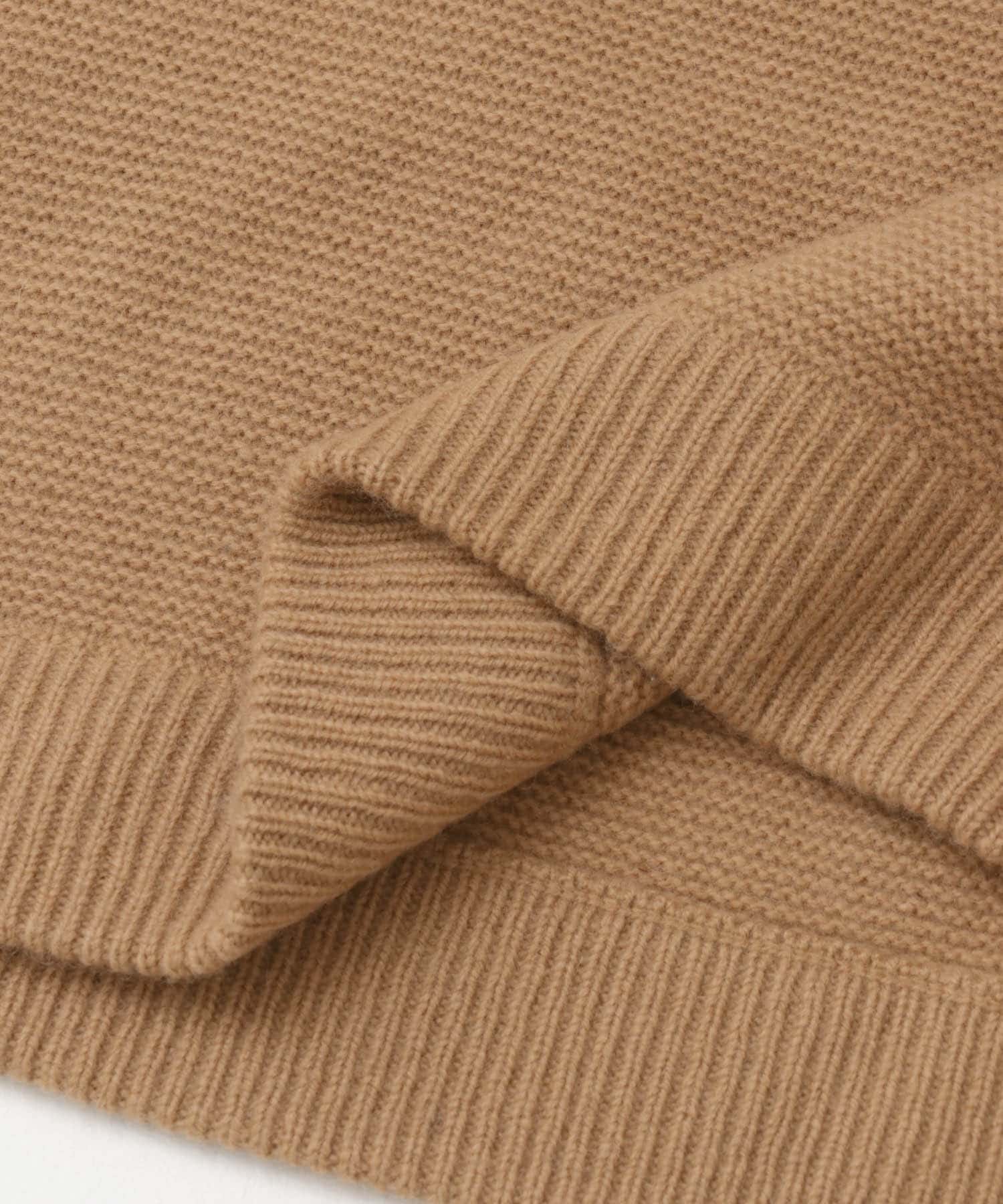 『XLサイズあり』ハミルトンウールガーター編みモックネックプルオーバー L.BROWN S