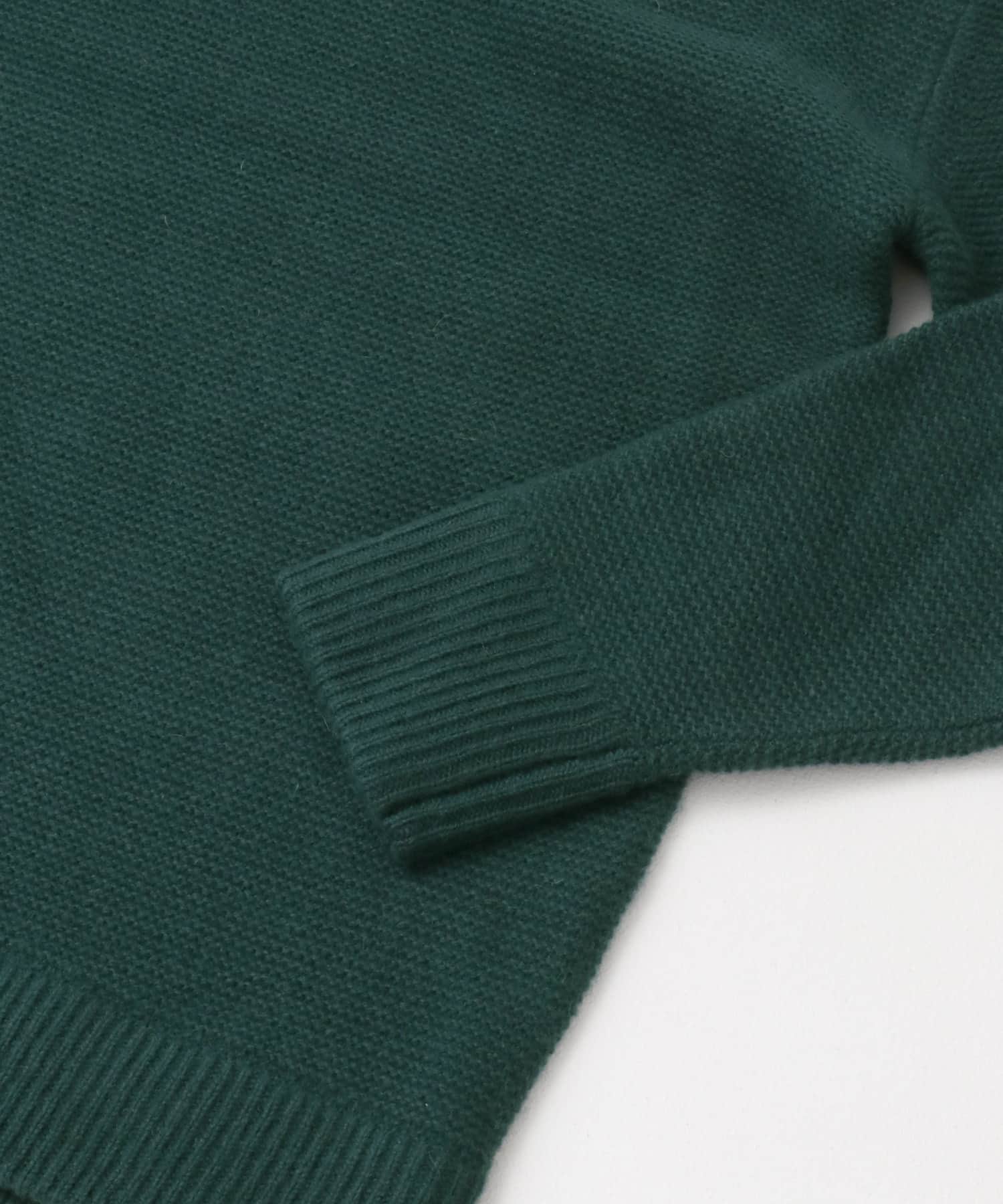『XLサイズあり』ハミルトンウールガーター編みモックネックプルオーバー GREEN S