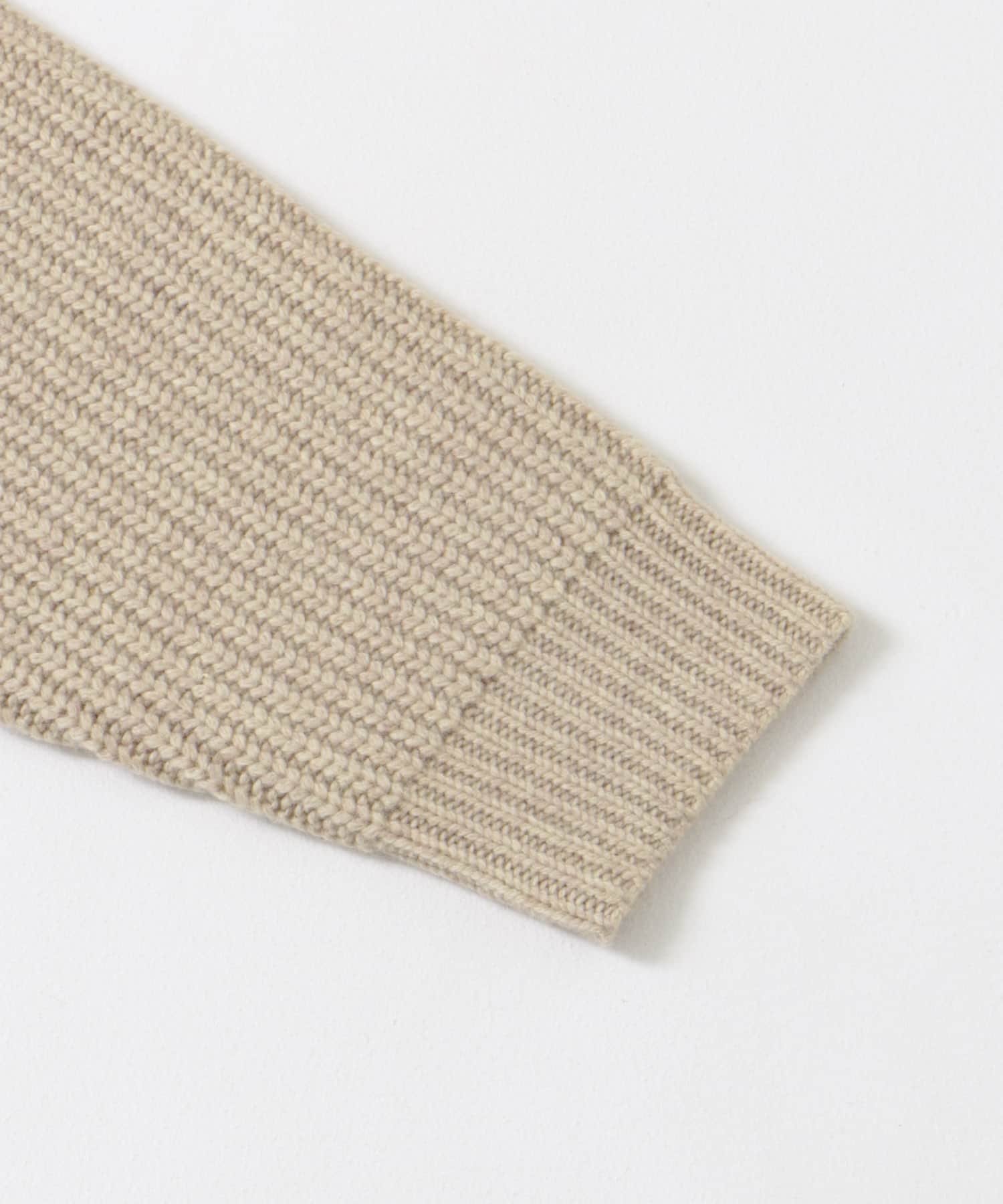 『XLサイズあり』ハミルトンラムズウールスタンドカラーカーディガン BEIGE S