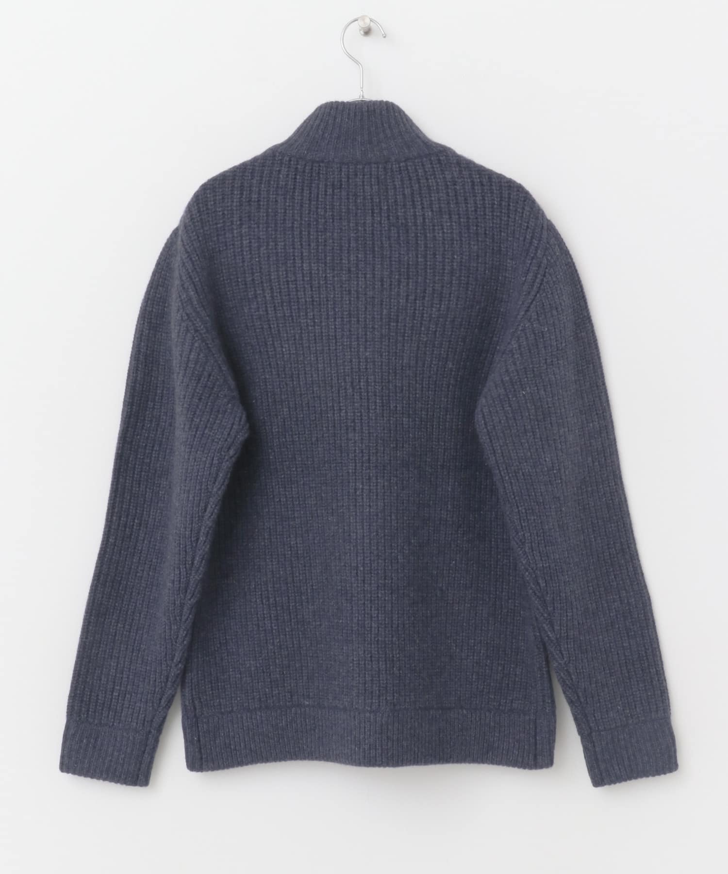 『XLサイズあり』ハミルトンラムズウールスタンドカラーカーディガン NAVY S