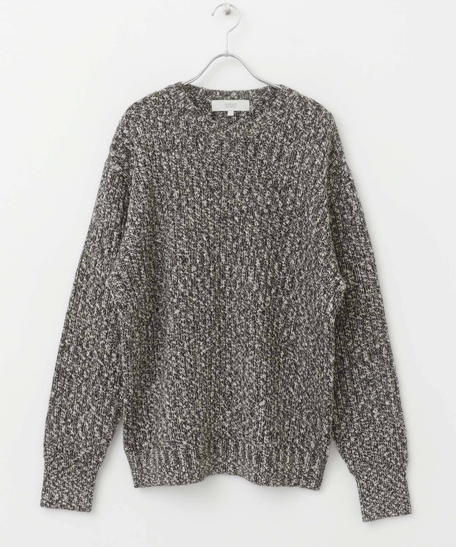 『WEB限定』『XLサイズあり』スラブリブクルーネックニット GRAY S