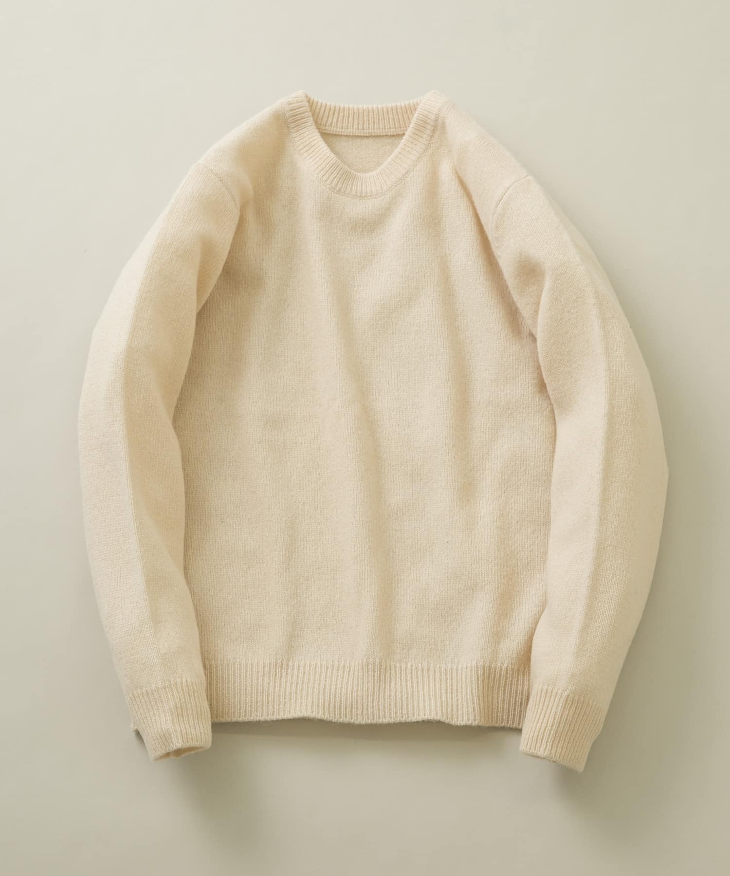 『XLサイズあり』シェットランドウールクルーネックニット WHITE S