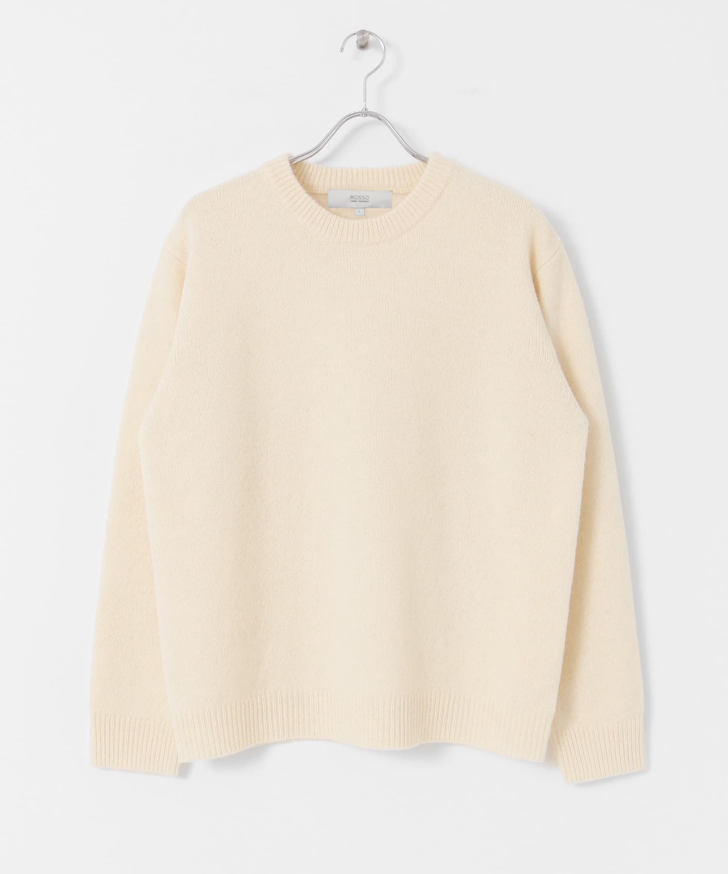 『XLサイズあり』シェットランドウールクルーネックニット WHITE S