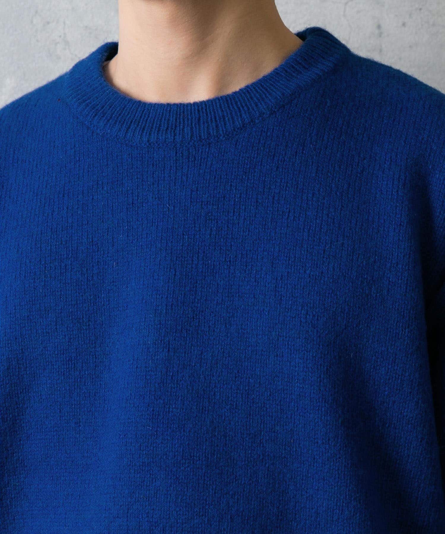『XLサイズあり』シェットランドウールクルーネックニット ROYAL BLUE L
