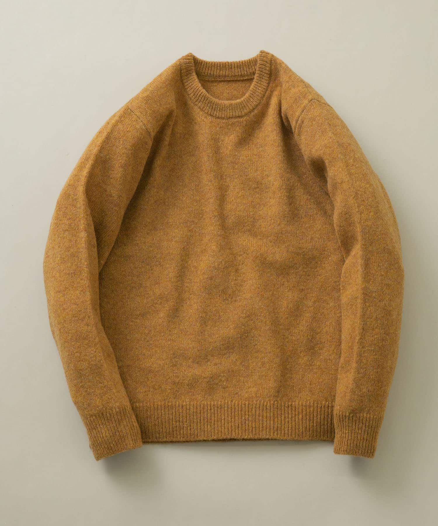 『XLサイズあり』シェットランドウールクルーネックニット MASTARD XL