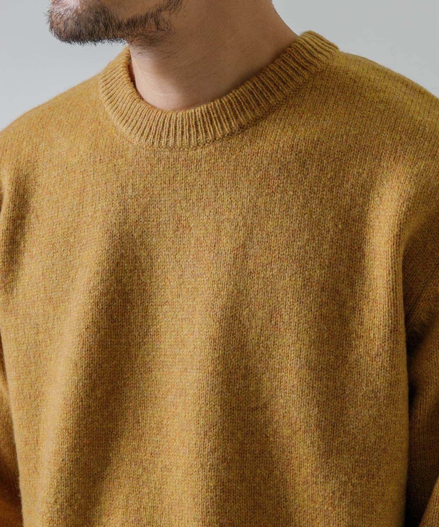 『XLサイズあり』シェットランドウールクルーネックニット MASTARD XL