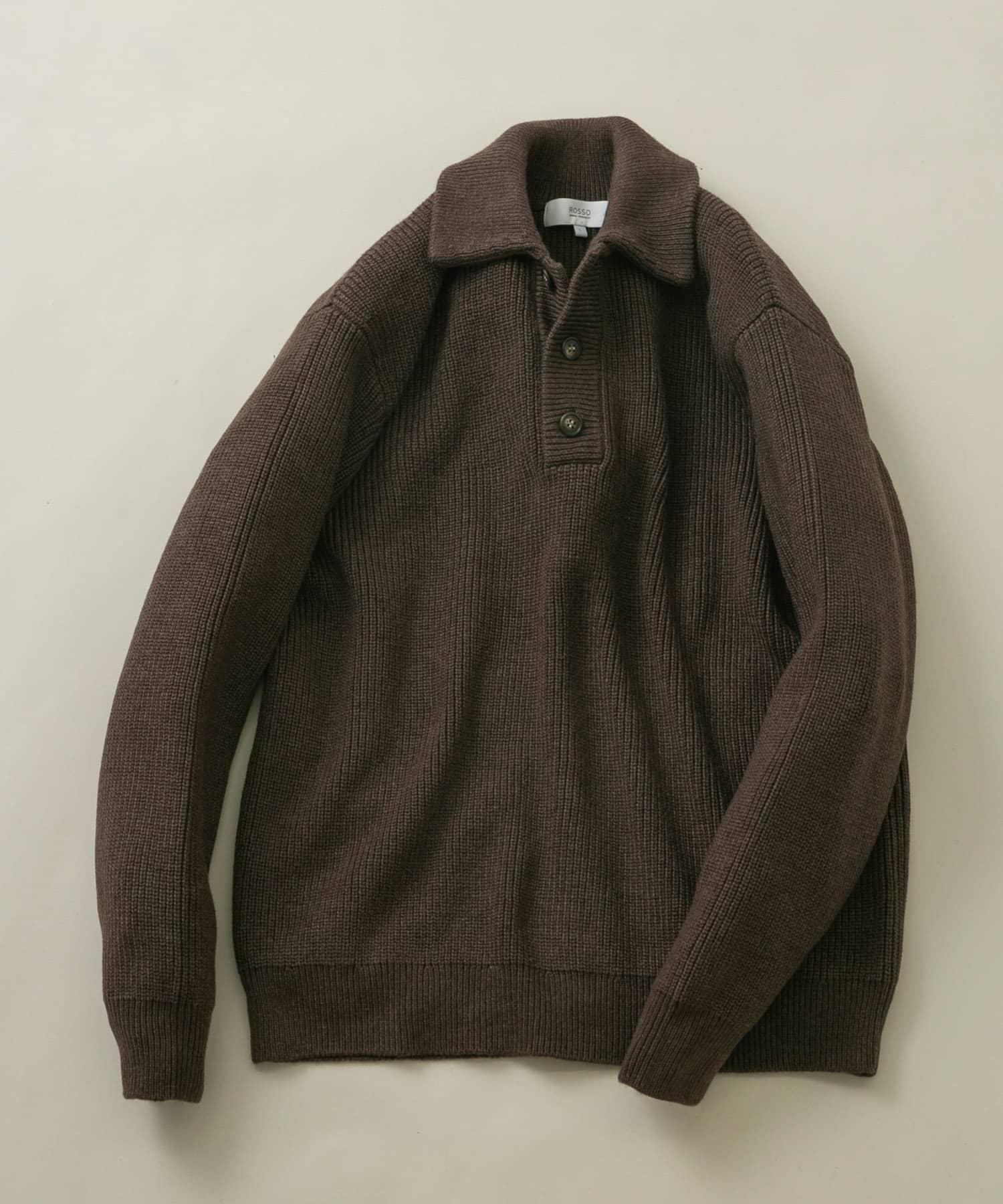 『XLサイズあり』メリノウールリラックスポロニット D.BROWN S