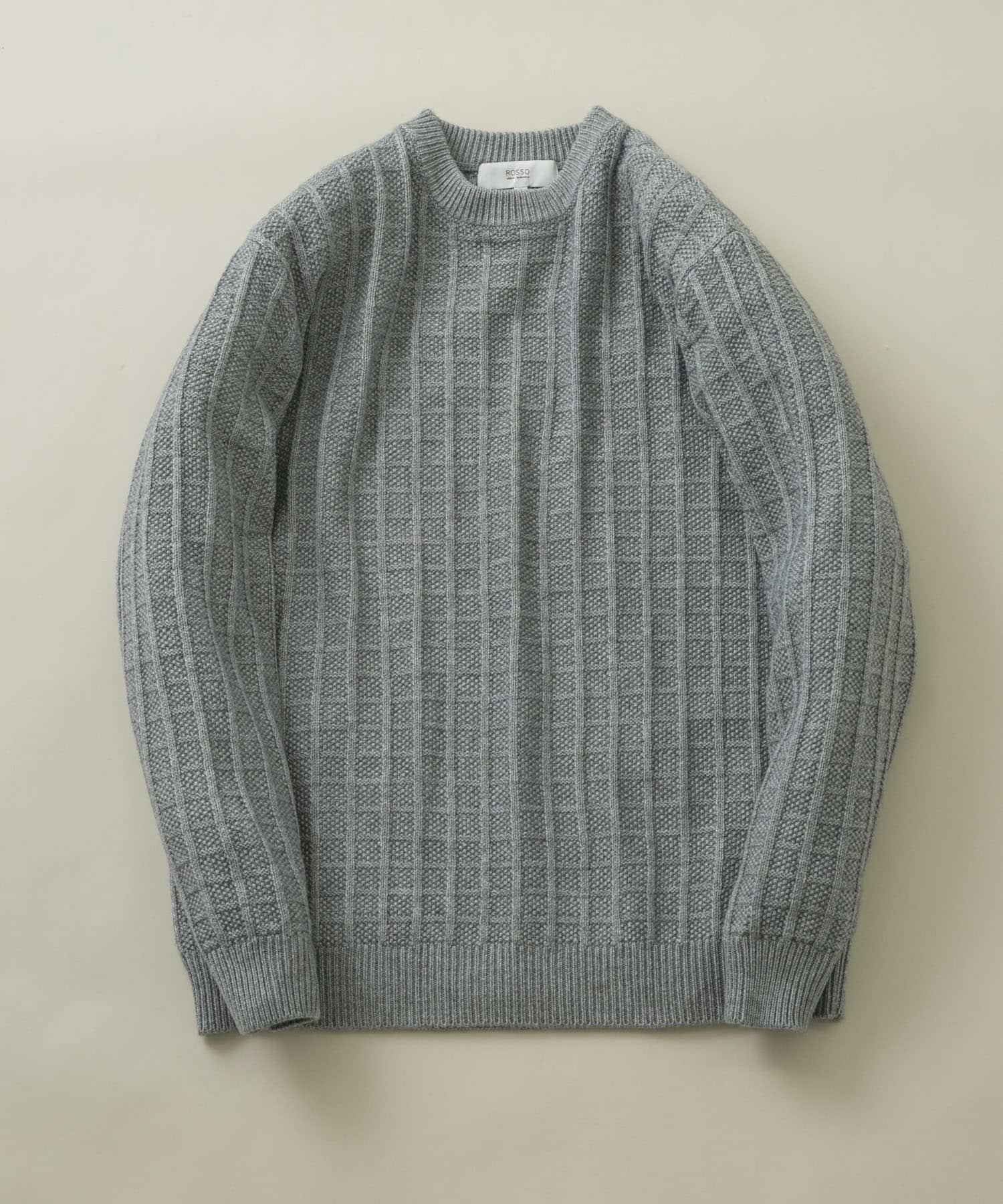 『XLサイズあり』メリノウール変形ワッフルニット L.GRAY S