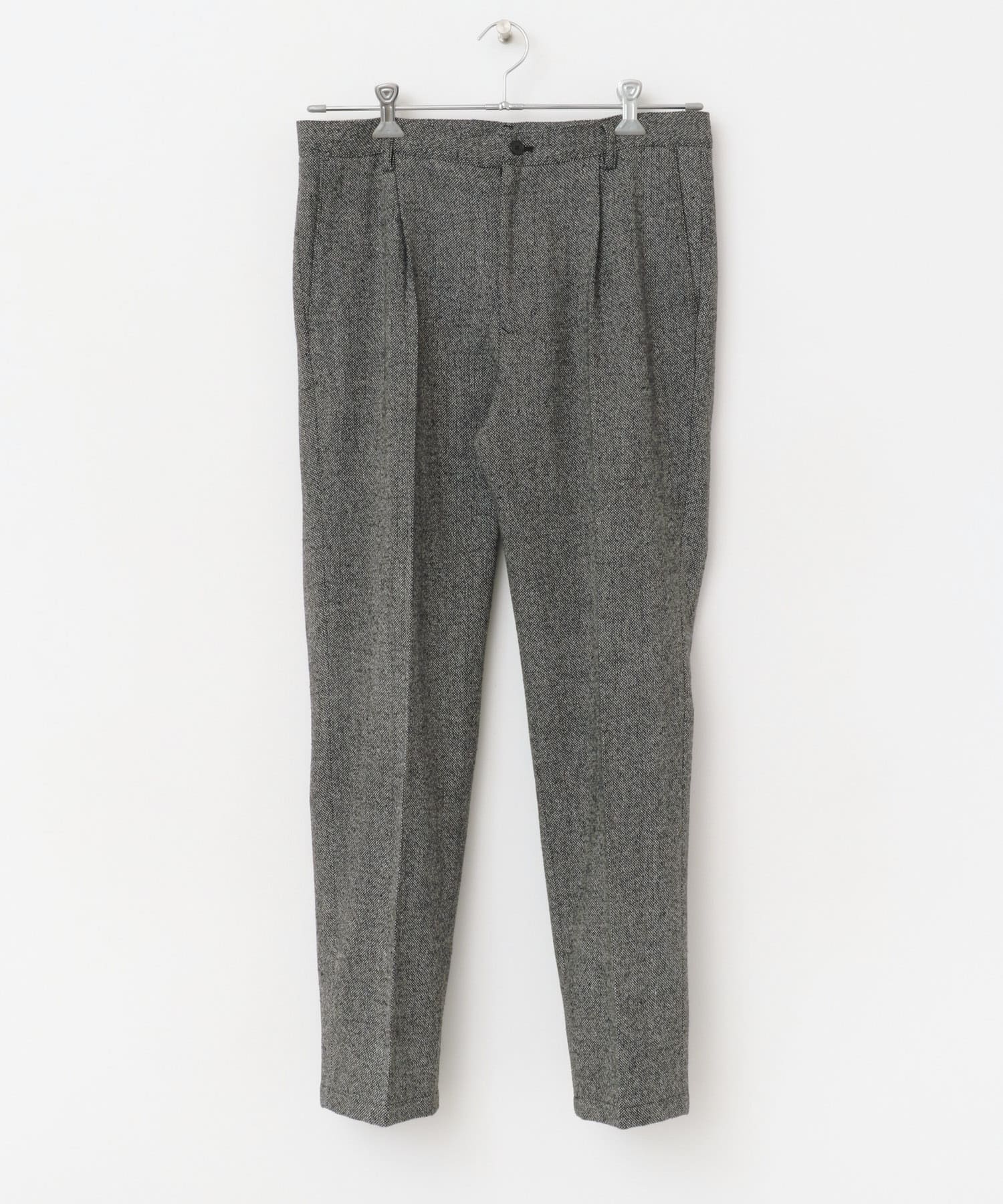 『セットアップ対応』『XLサイズあり』ツイードタックテーパードパンツ CHARCOAL M