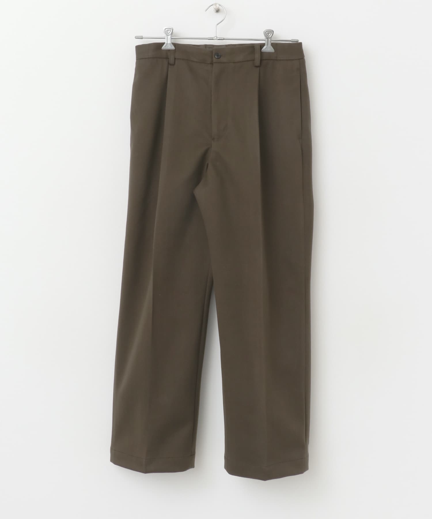 『WEB限定』ヘリンボーンワイドイージースラックス BRN KHAKI M