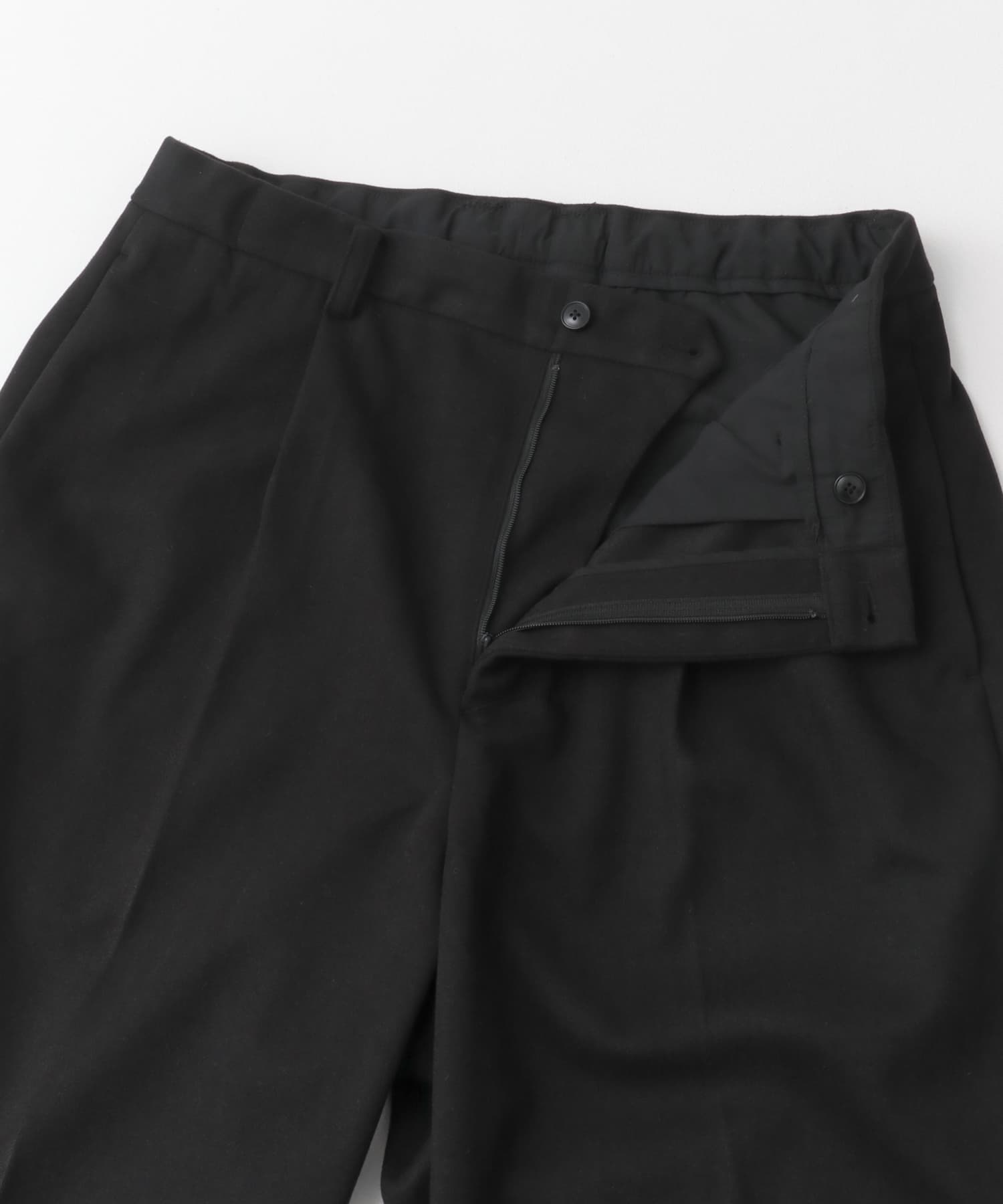 『WEB限定』ヘリンボーンワイドイージースラックス BLACK M