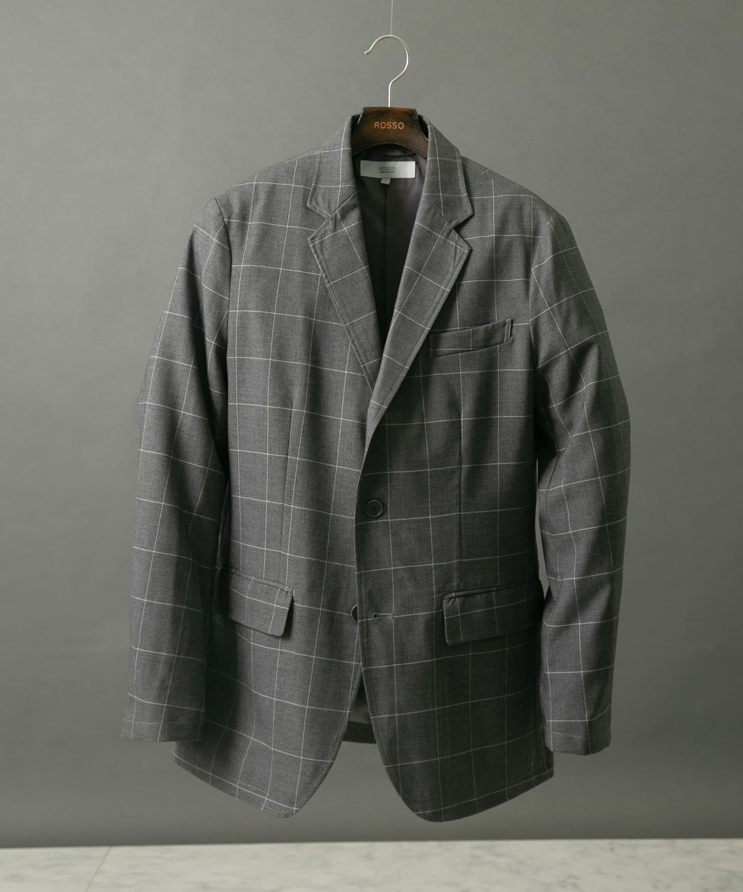 『セットアップ対応』『XLサイズあり』ウインドウペンT/Rシングルジャケット GRAY M