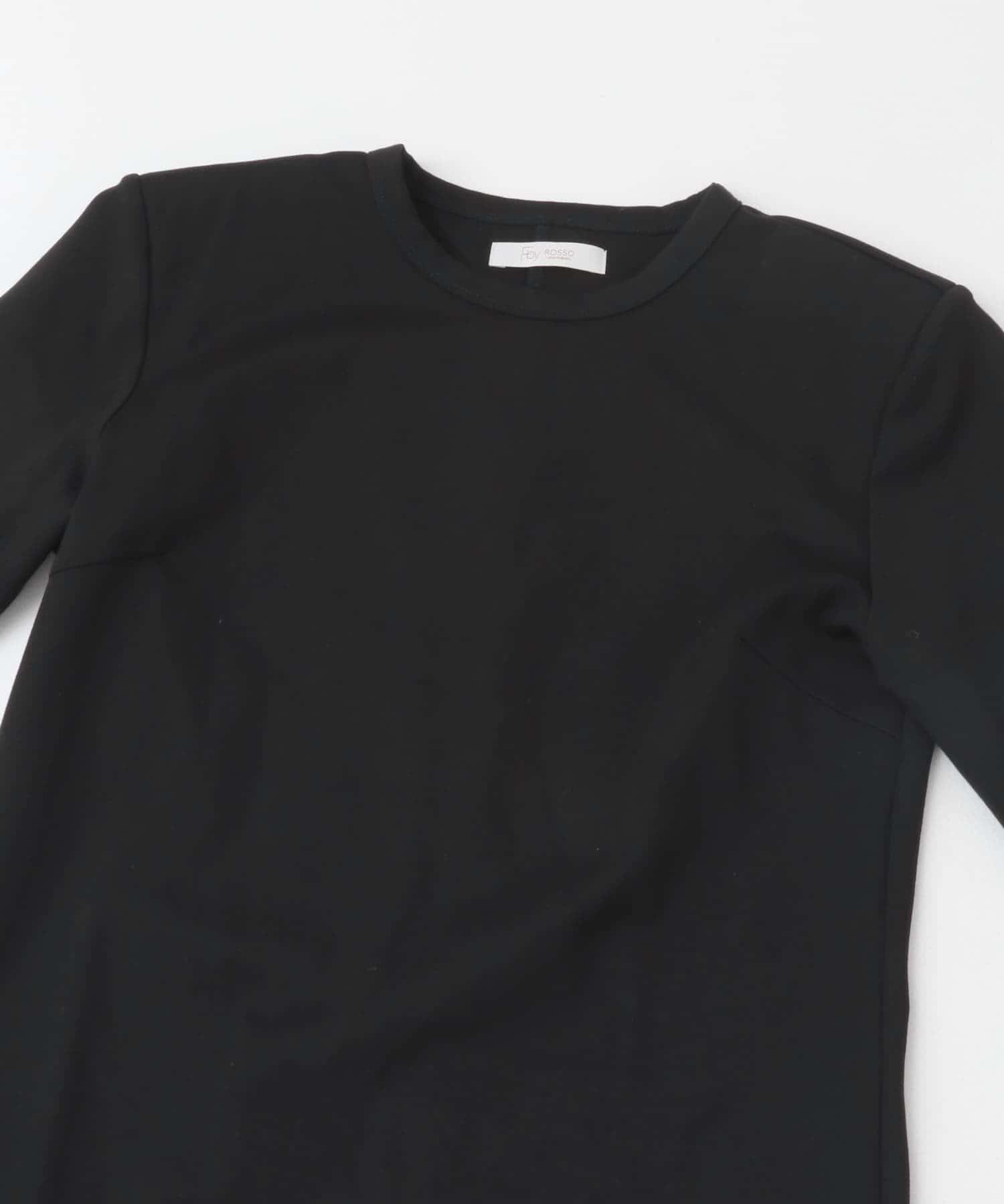 F by ROSSO　肩パットロングスリーブTシャツ BLACK FREE