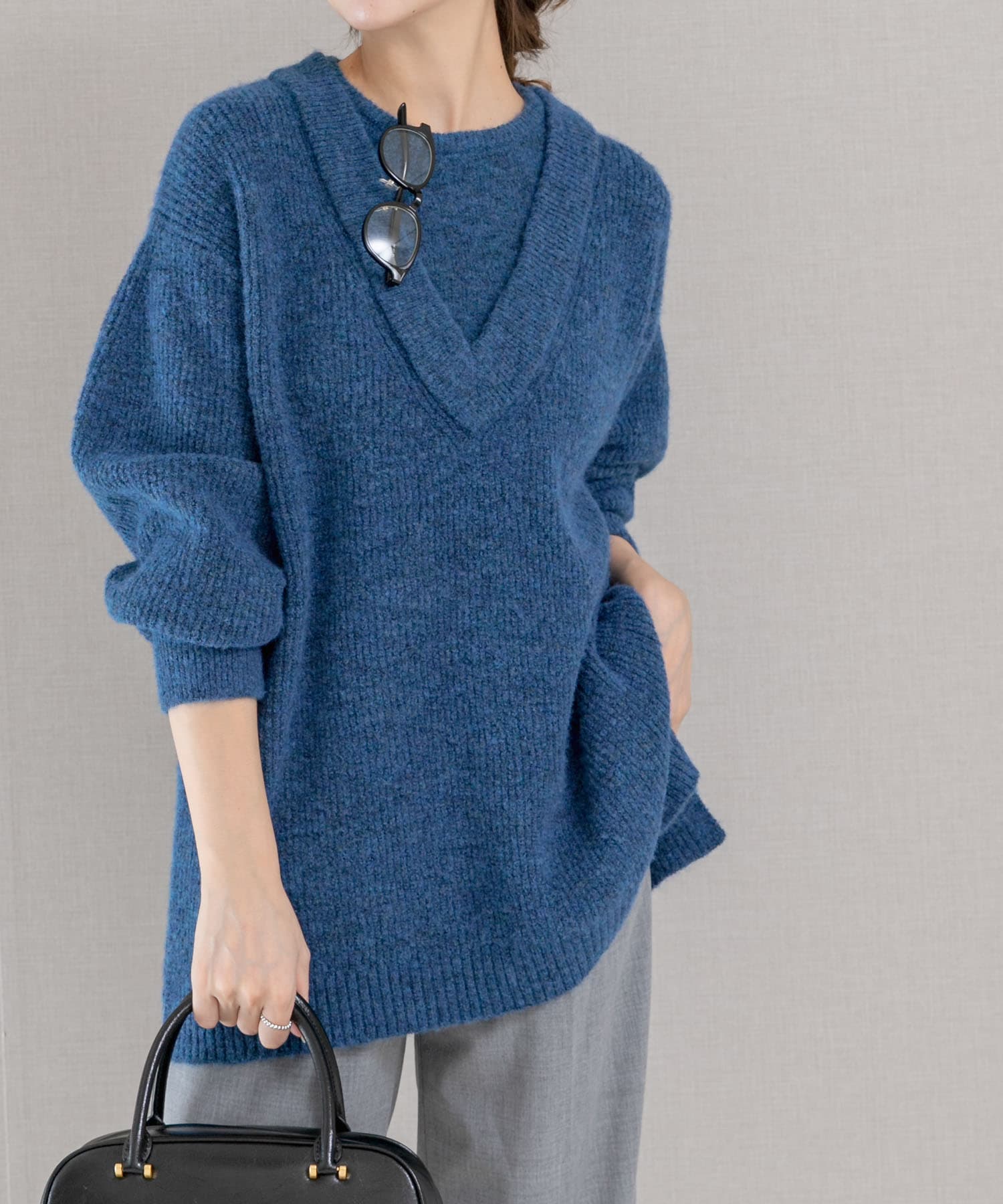 レイヤードデザインニット