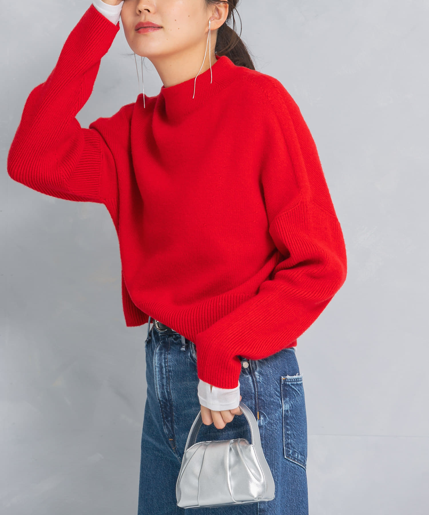 ショートハイネックホールニット(FREE black): トップス｜URBAN