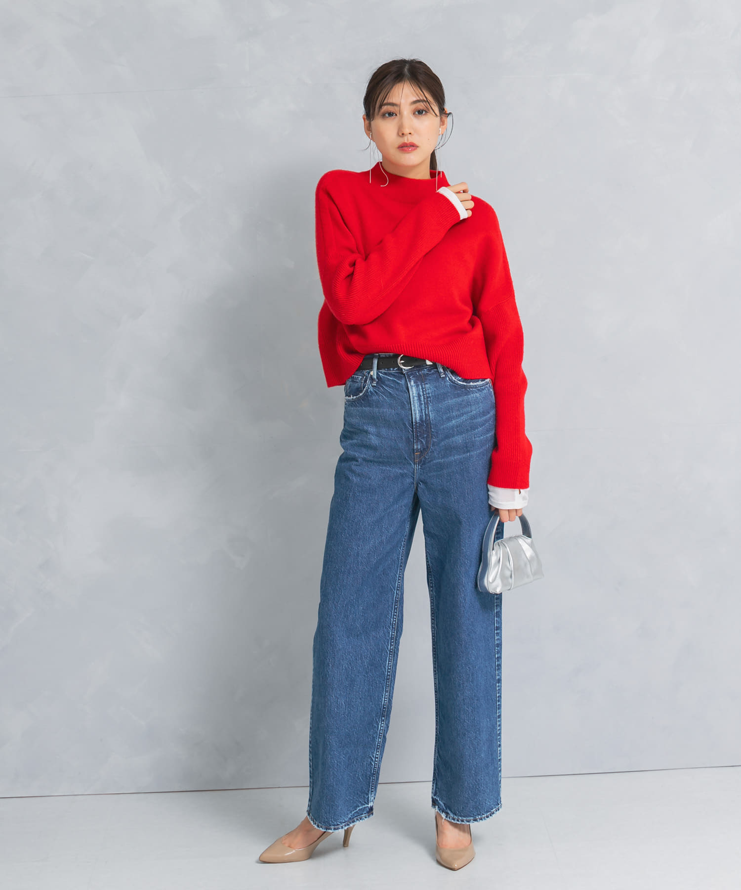 ショートハイネックホールニット(FREE black): トップス｜URBAN