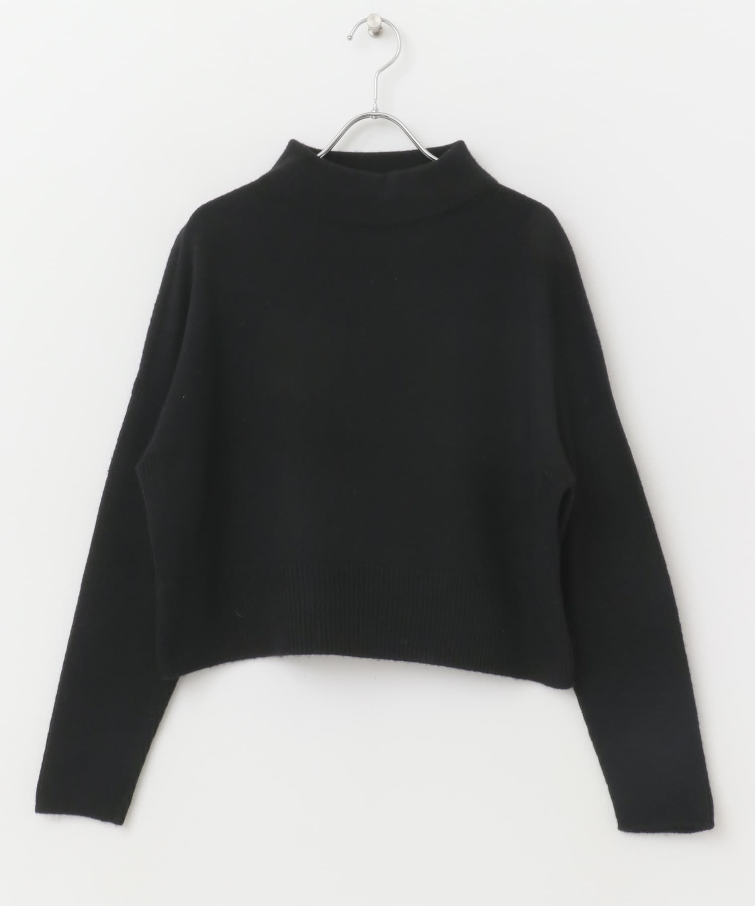 SECRET ブラックニット ショートハイネックホールニット(FREE black): トップス｜URBAN