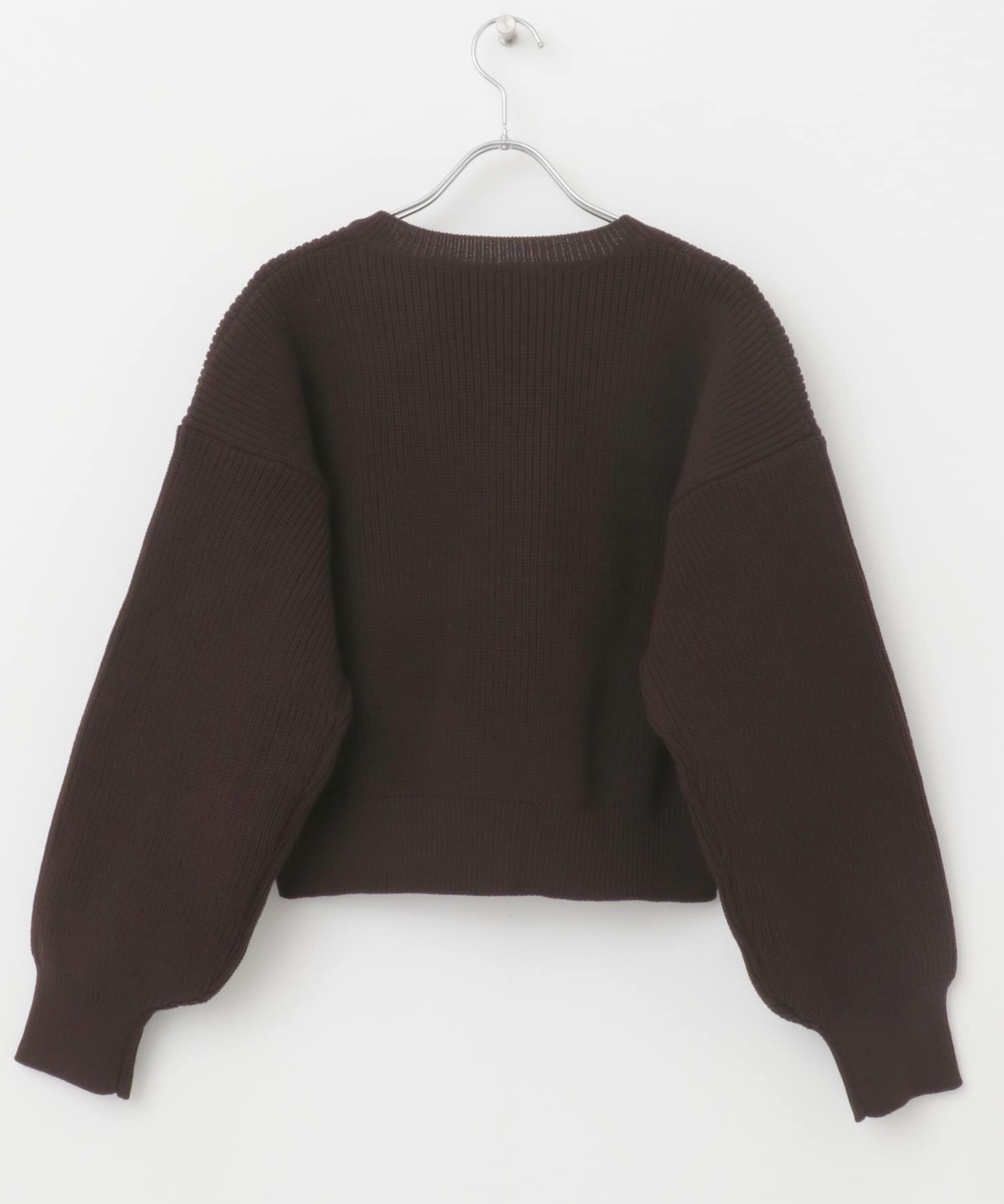 F by ROSSO　ウォッシャブル片畦ボタンニット D/BROWN FREE