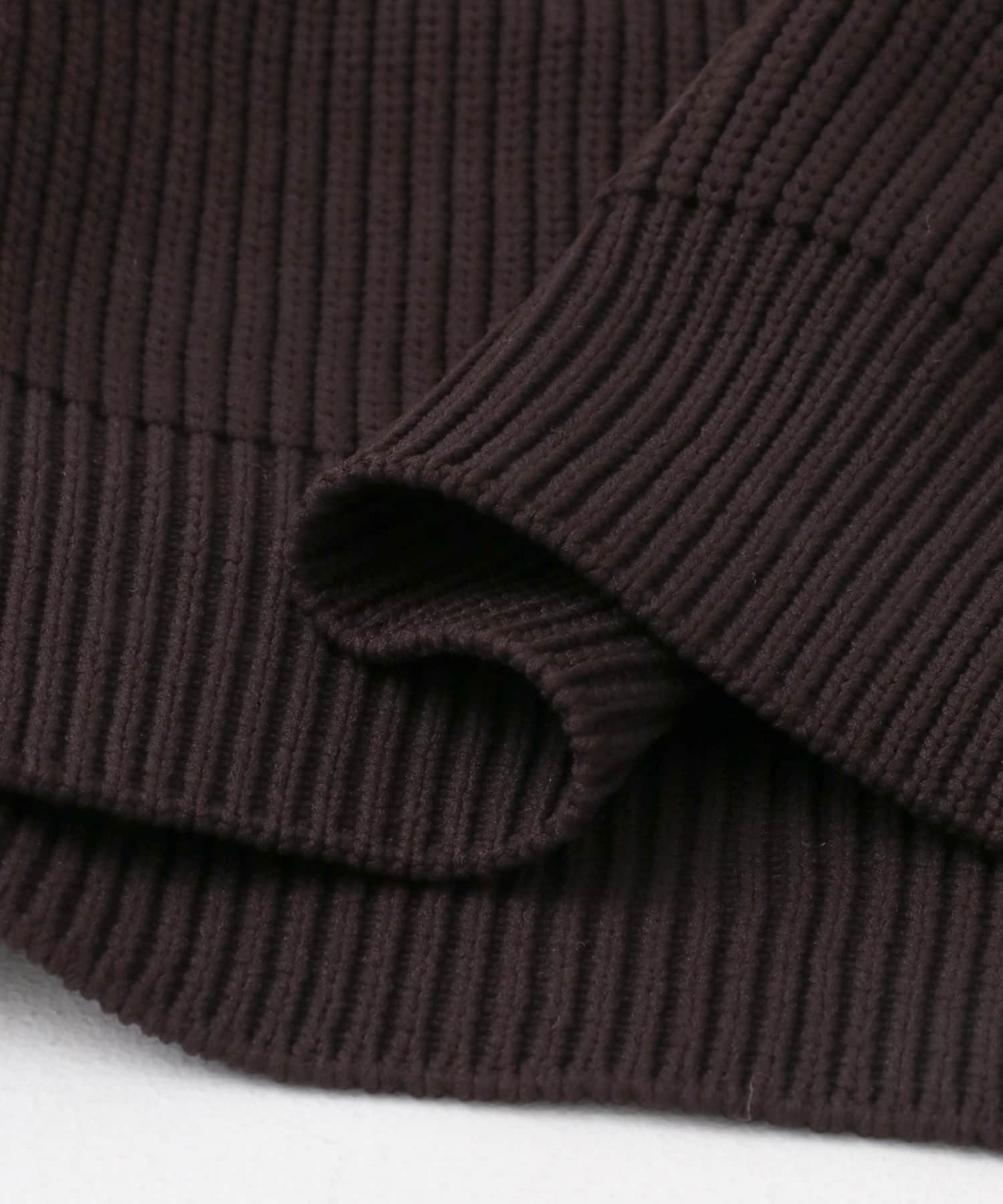 F by ROSSO　ウォッシャブル片畦ボタンニット D/BROWN FREE