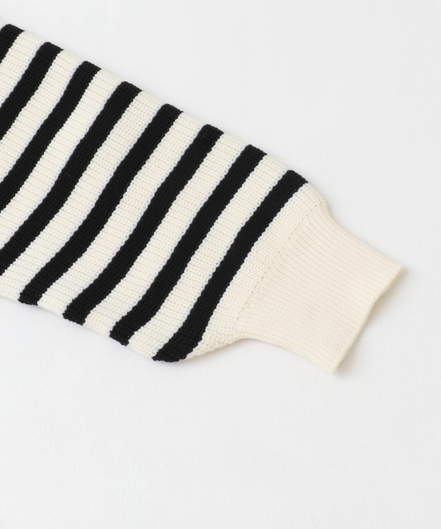 F by ROSSO　ウォッシャブル片畦ボタンニット WHTxBLK FREE