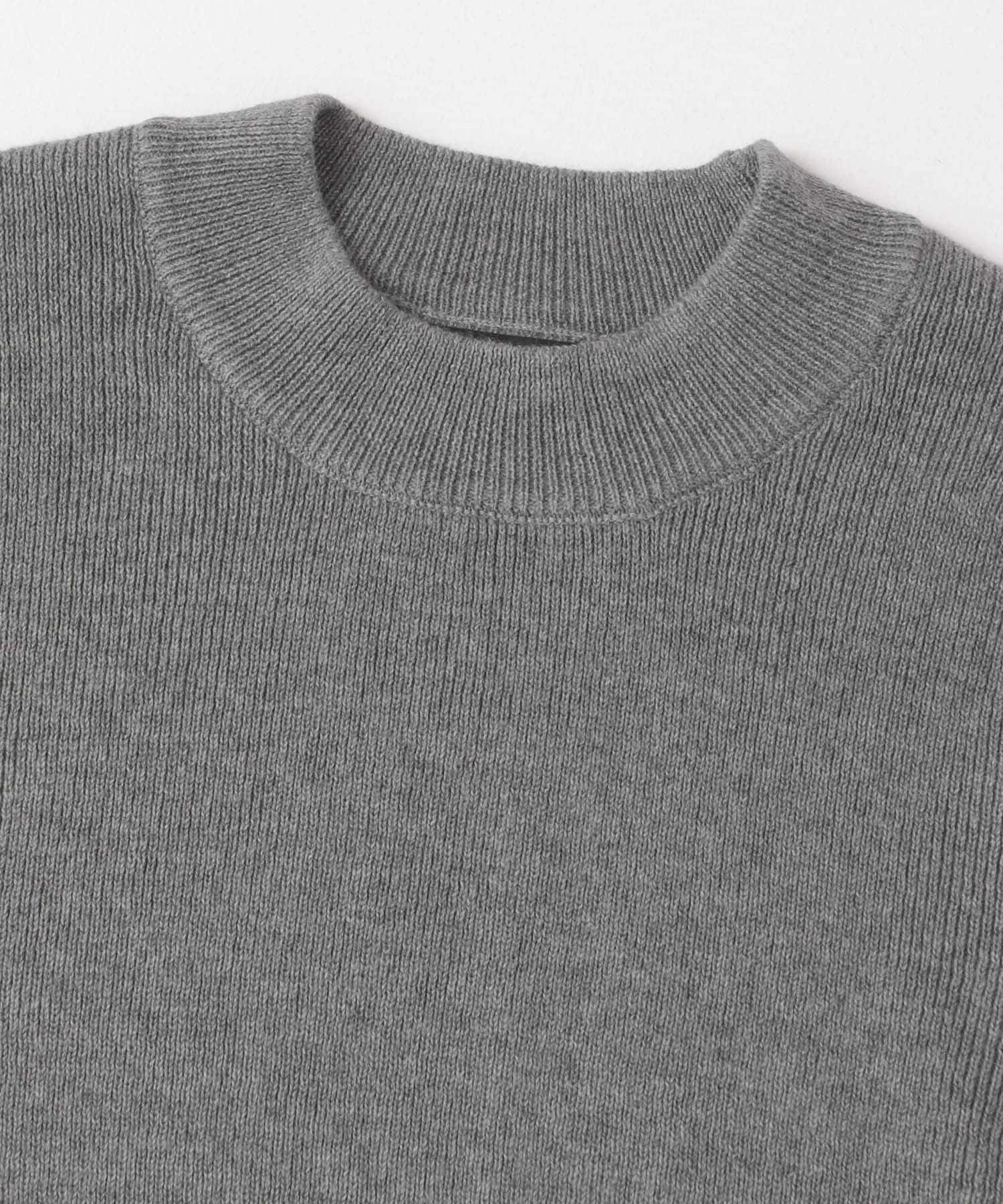 シルク混ハイネックリブニット L/GRAY FREE