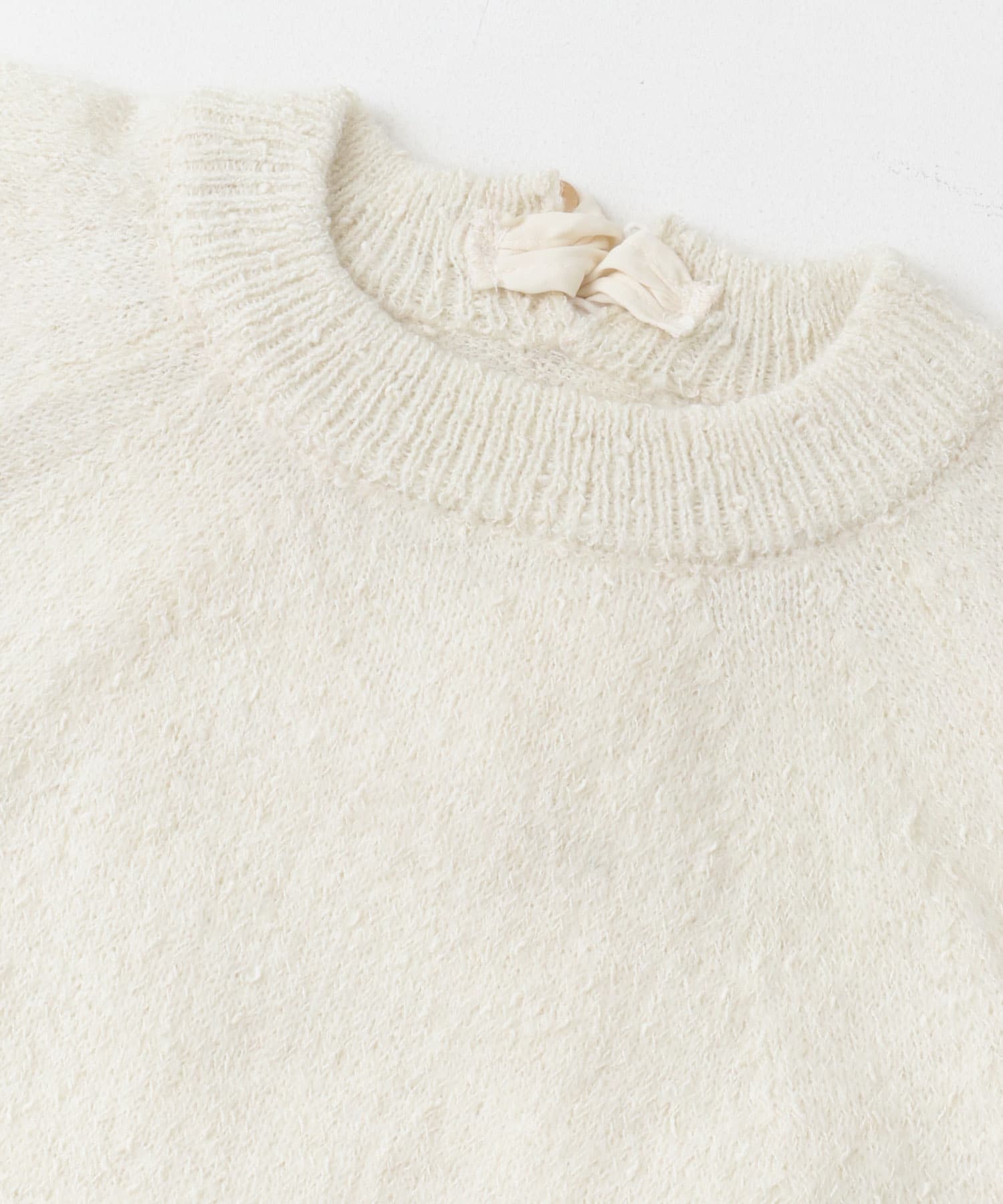 バックリボンニット OFF WHITE FREE