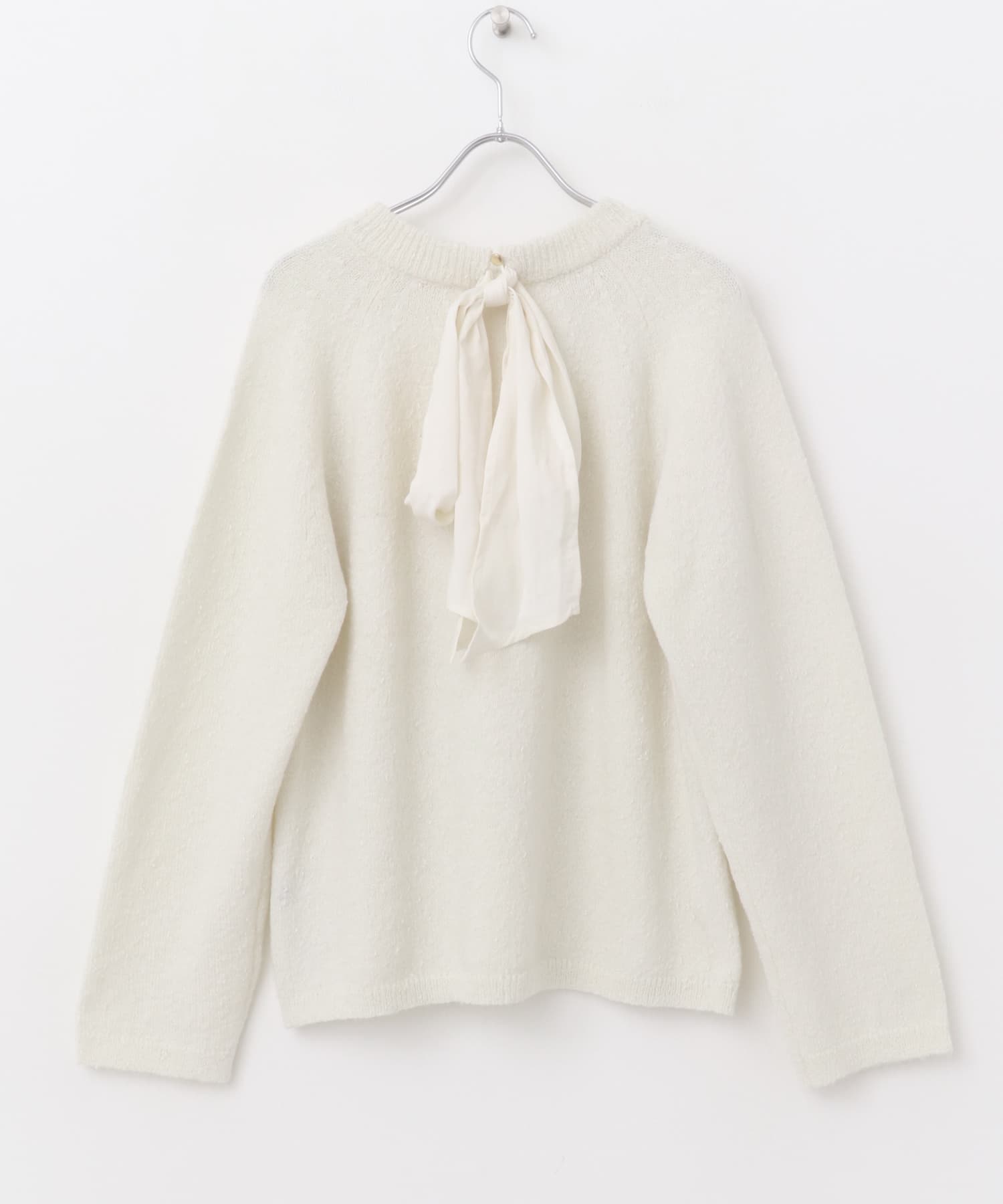 バックリボンニット OFF WHITE FREE