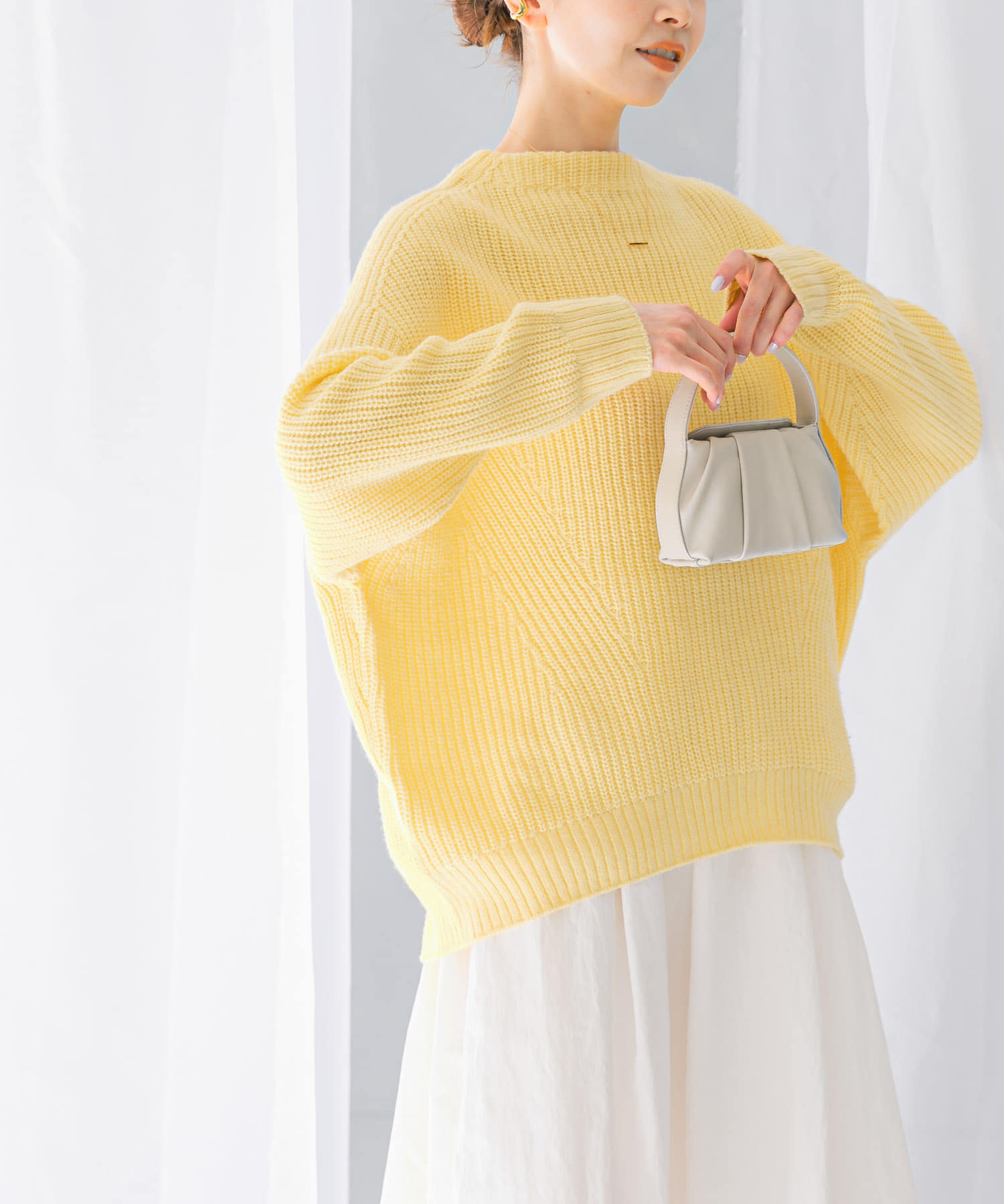 tku222様 ボートネックバックスリット畦ニット(FREE OFF WHITE): トップス