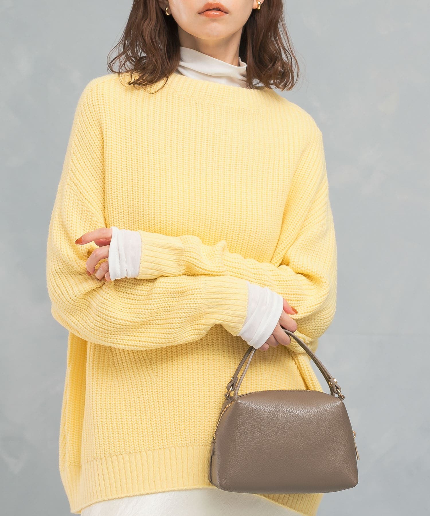 ボートネックバックスリット畦ニット(FREE OFF WHITE): トップス