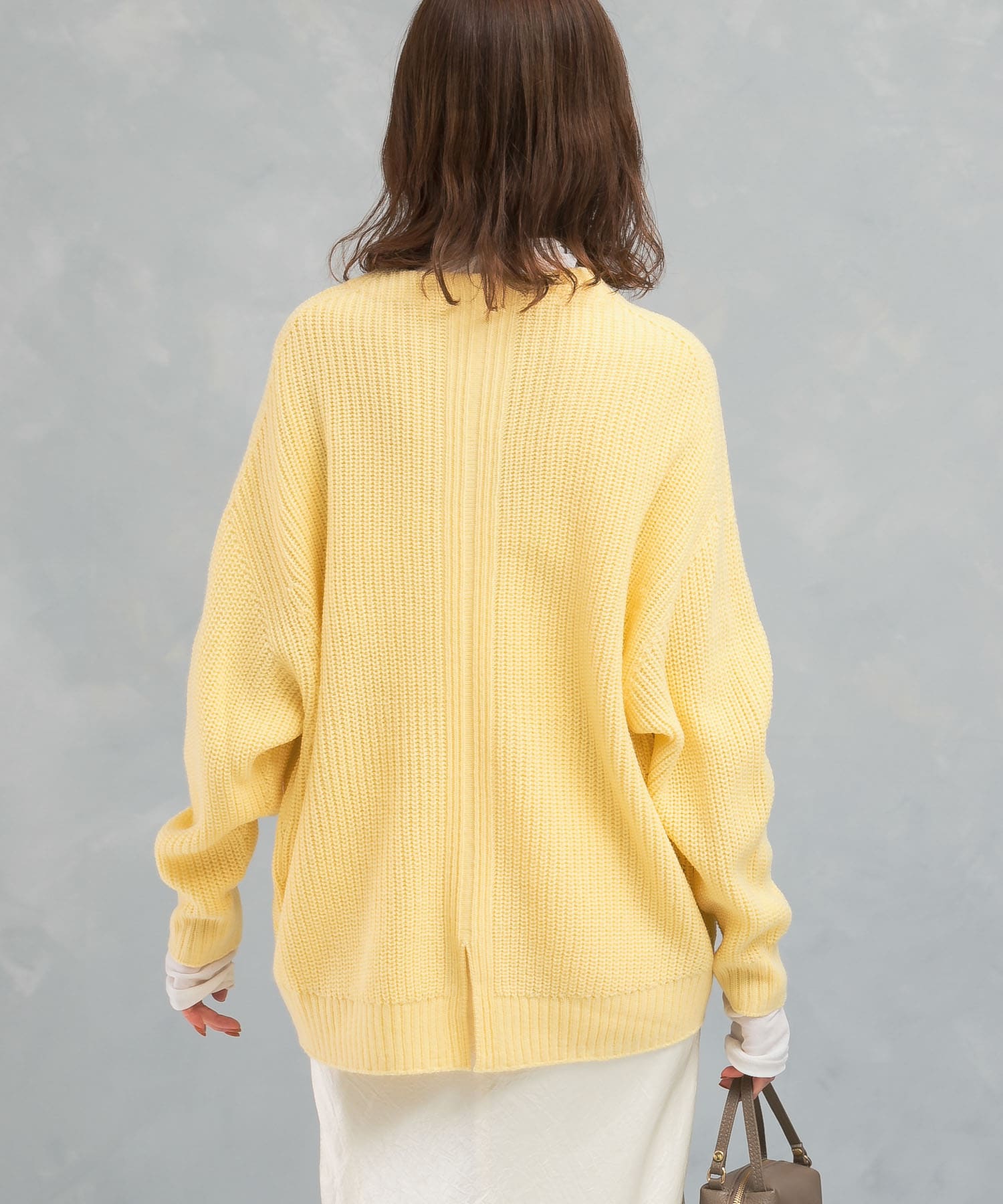 ボートネックバックスリット畦ニット(FREE OFF WHITE): トップス