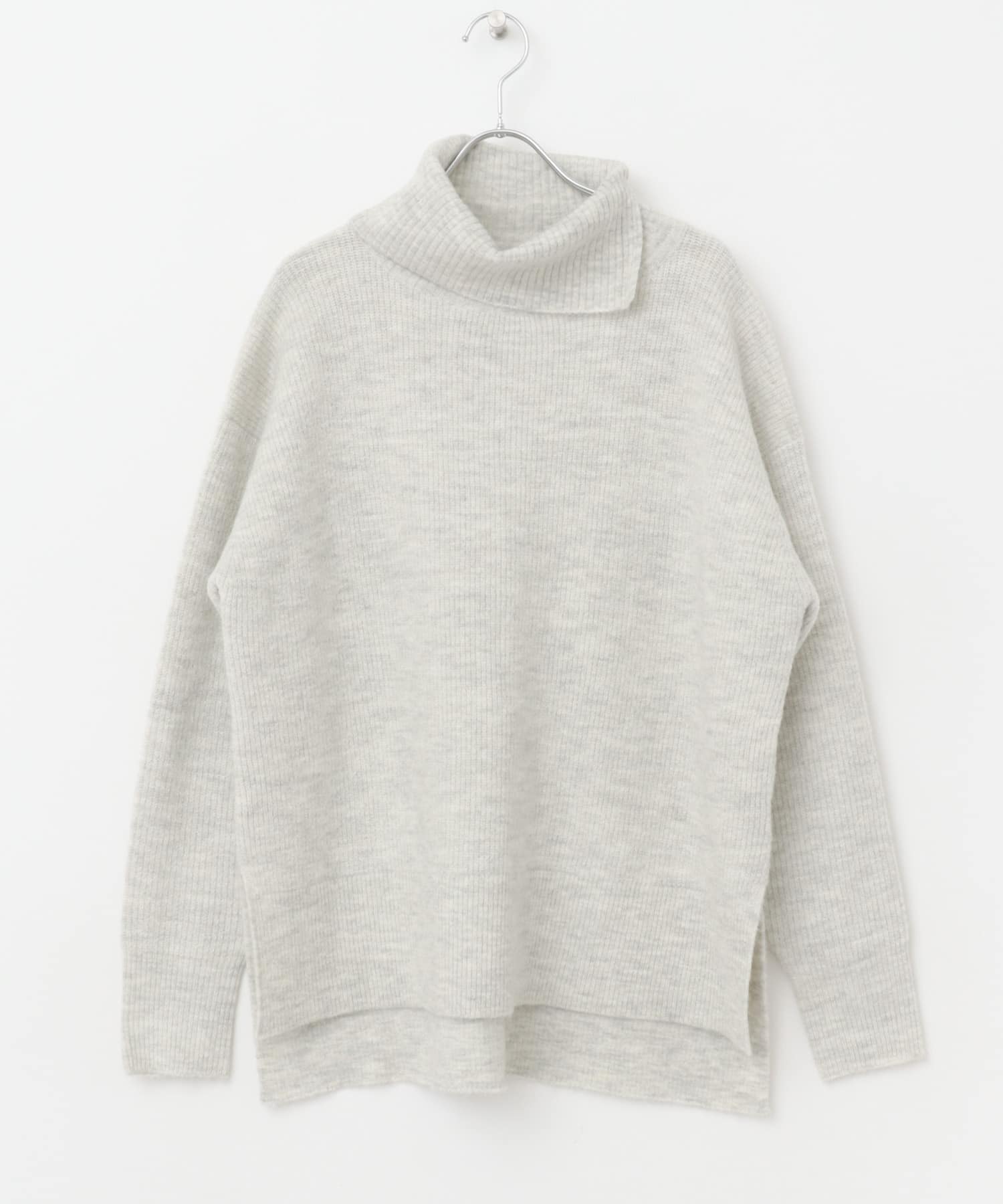 スリットタートルネックニット L.GRAY FREE