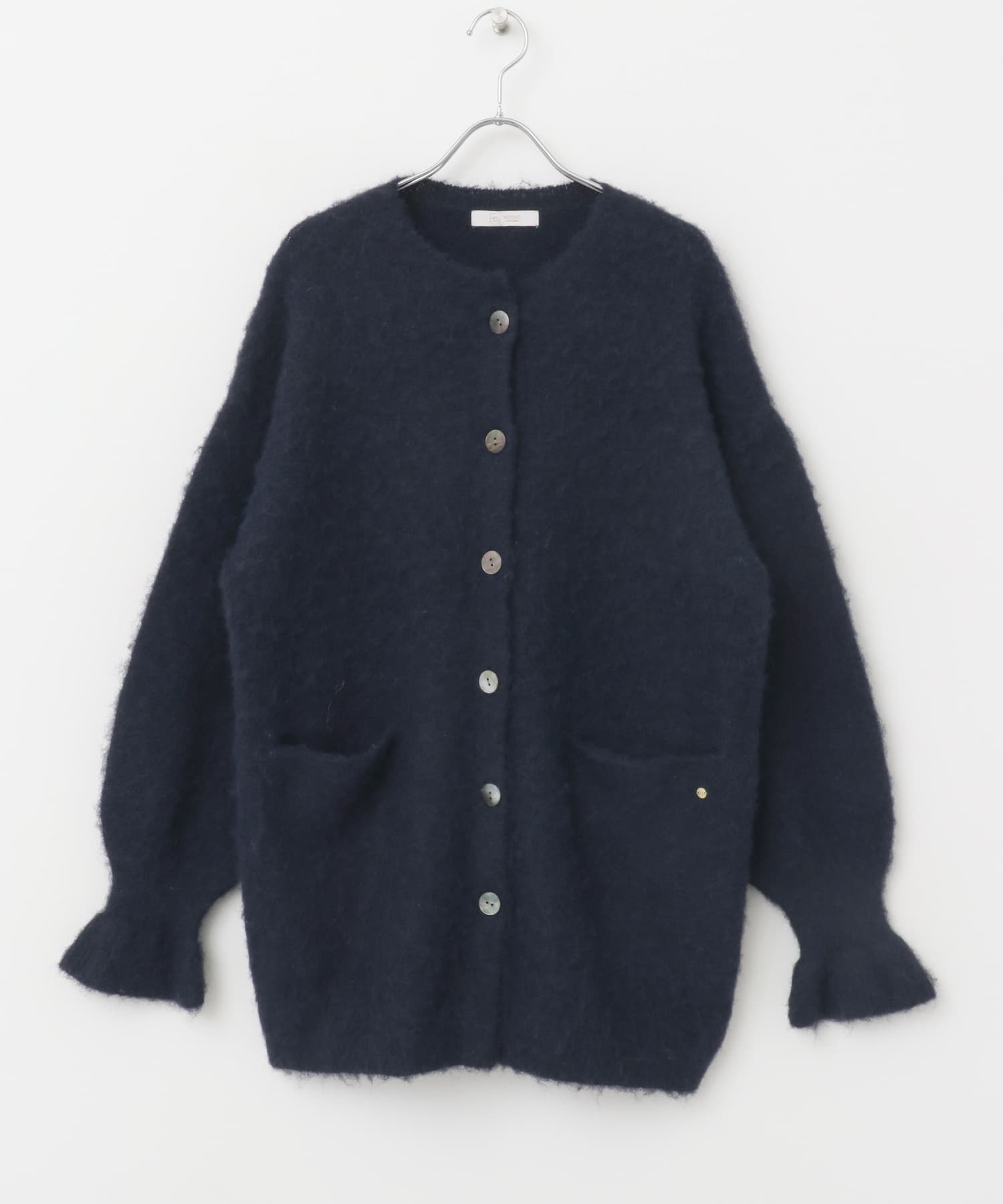 F by ROSSO　カラーシャギーミドルカーディガン NAVY FREE