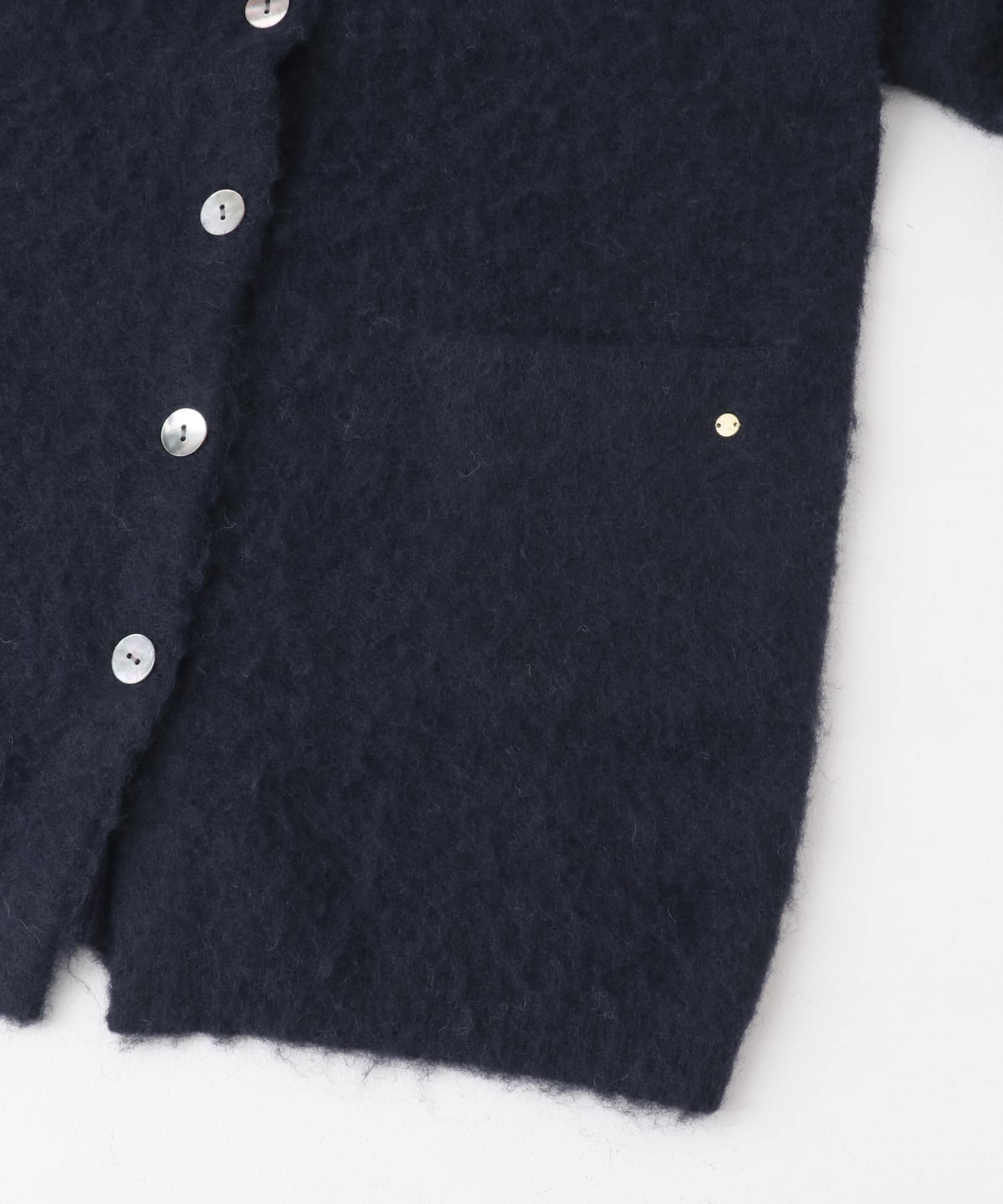F by ROSSO　カラーシャギーミドルカーディガン NAVY FREE