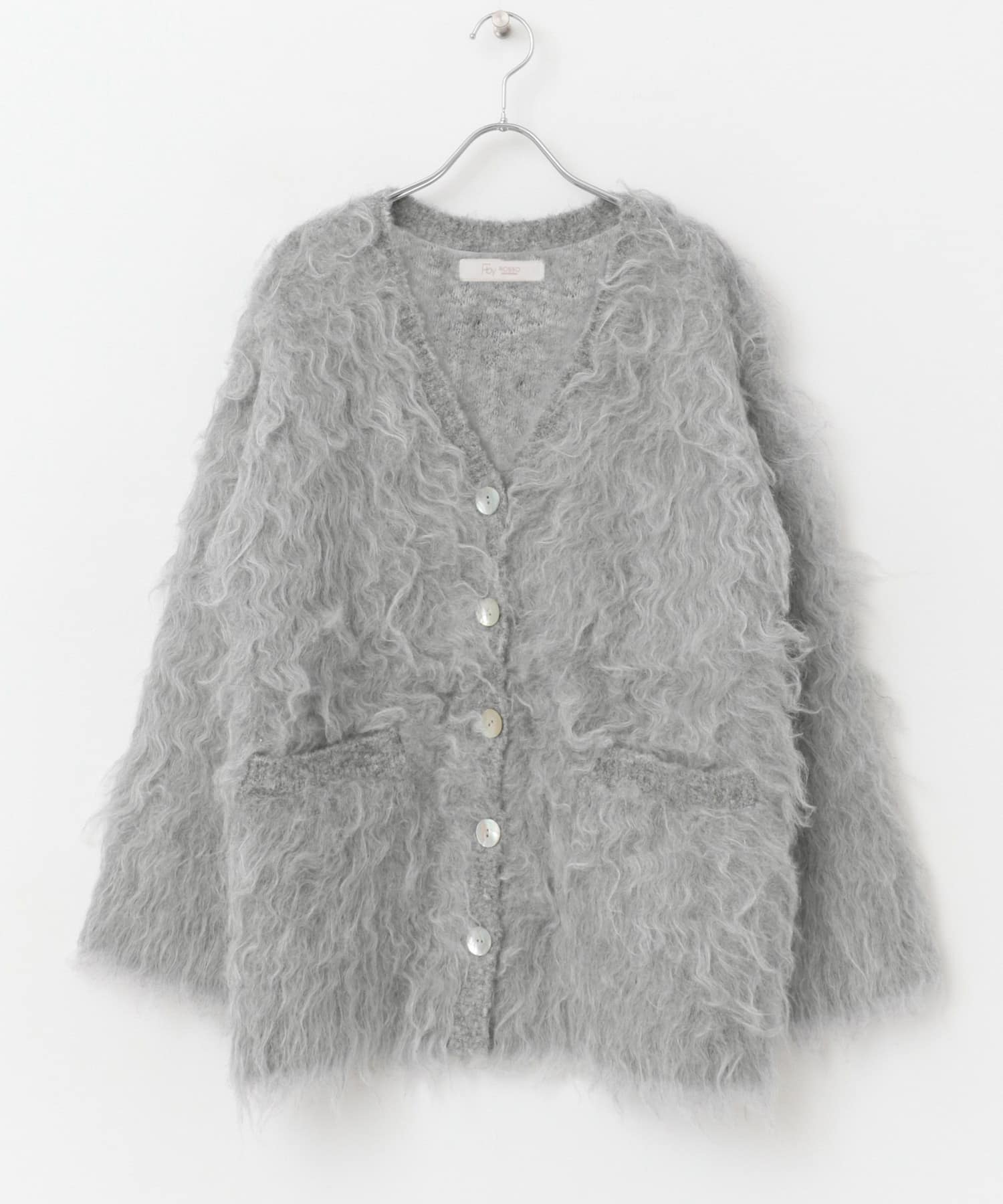 F by ROSSO　シープドッグシャギーカーディガン GRAY FREE
