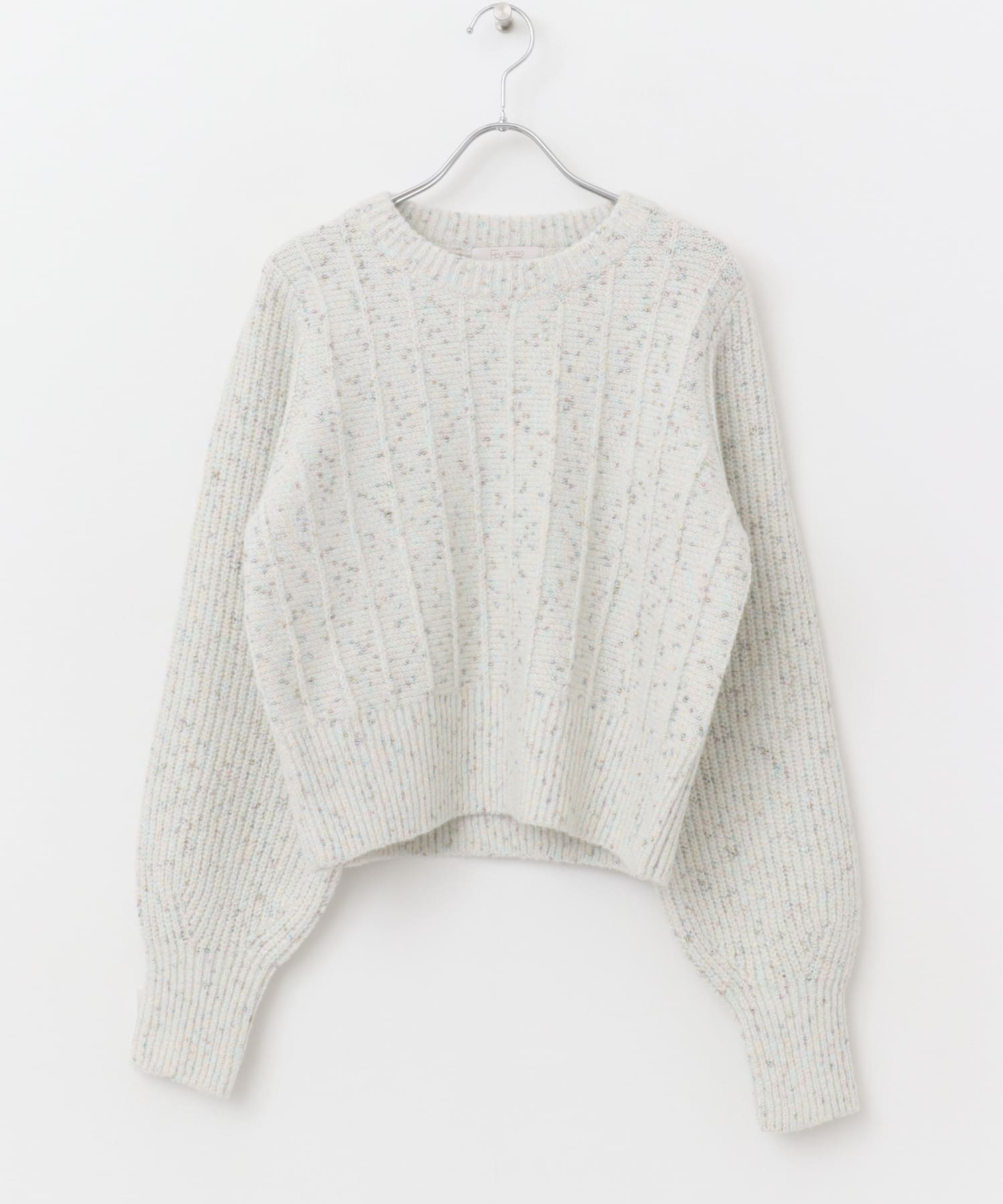 F by ROSSO　ラメノットヤーンショートニット OFF WHITE FREE