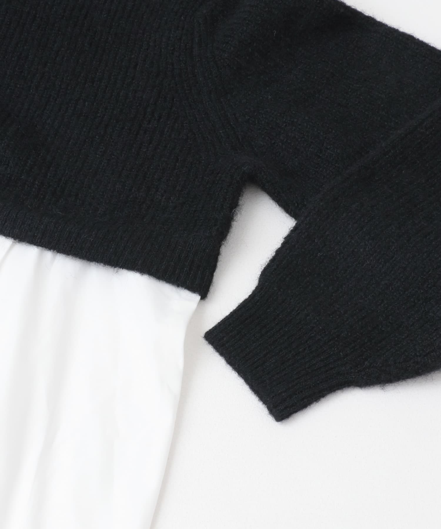 F by ROSSO　ドッキングチュニックニット BLACK FREE