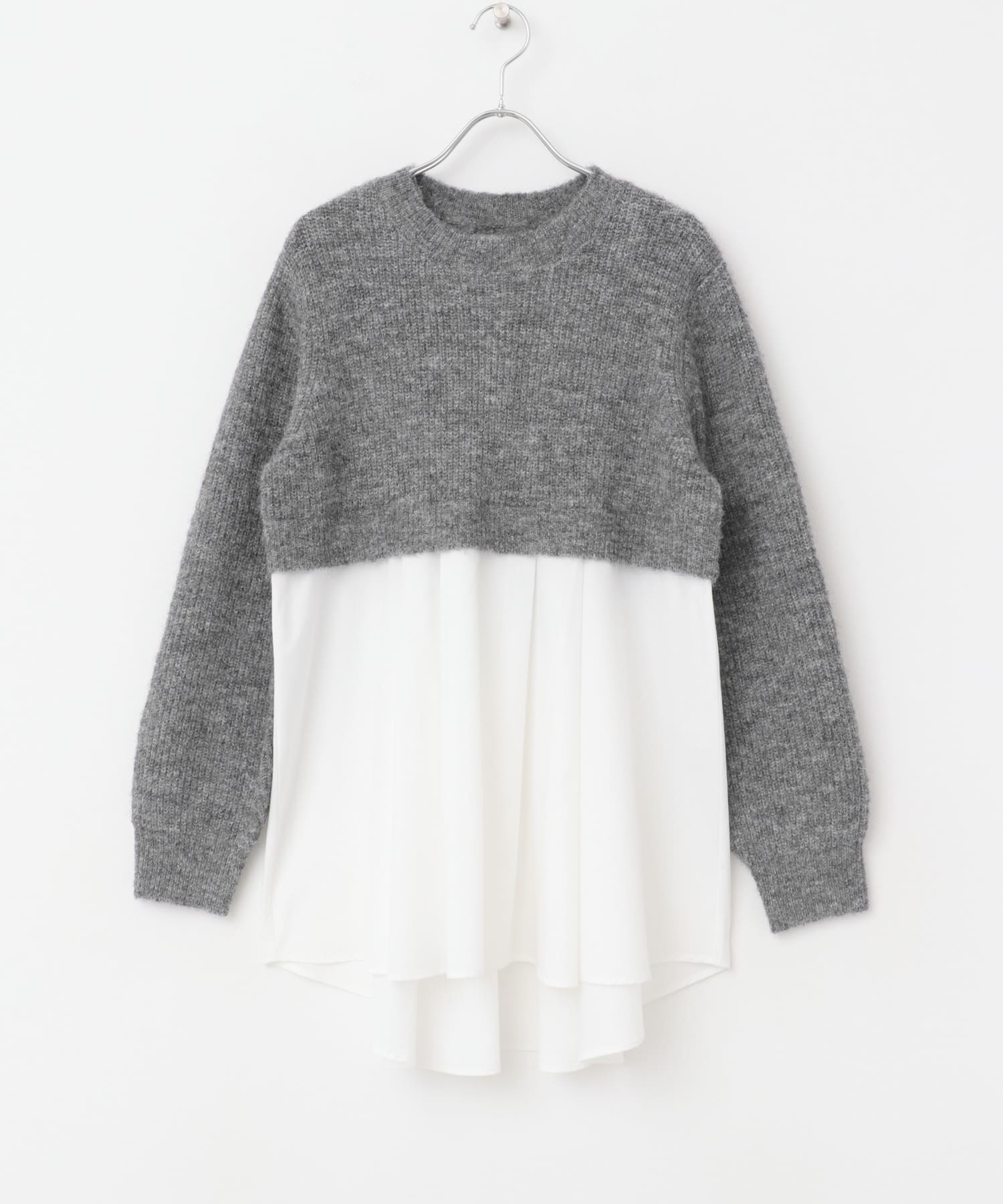 F by ROSSO　ドッキングチュニックニット GRAY FREE